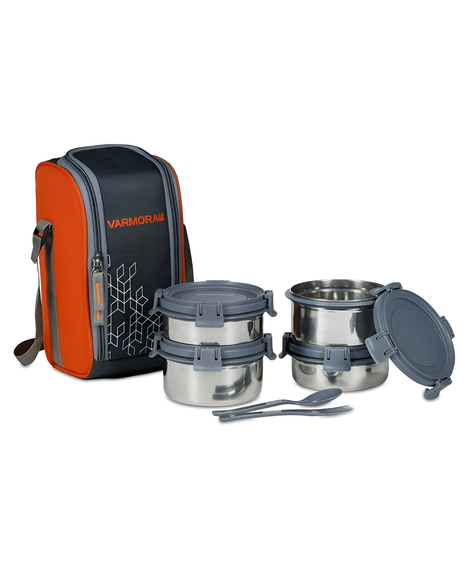 Varmora HomewareInsulated SS Cuisine Lunch Box With 4 Containers - Grey-image-42