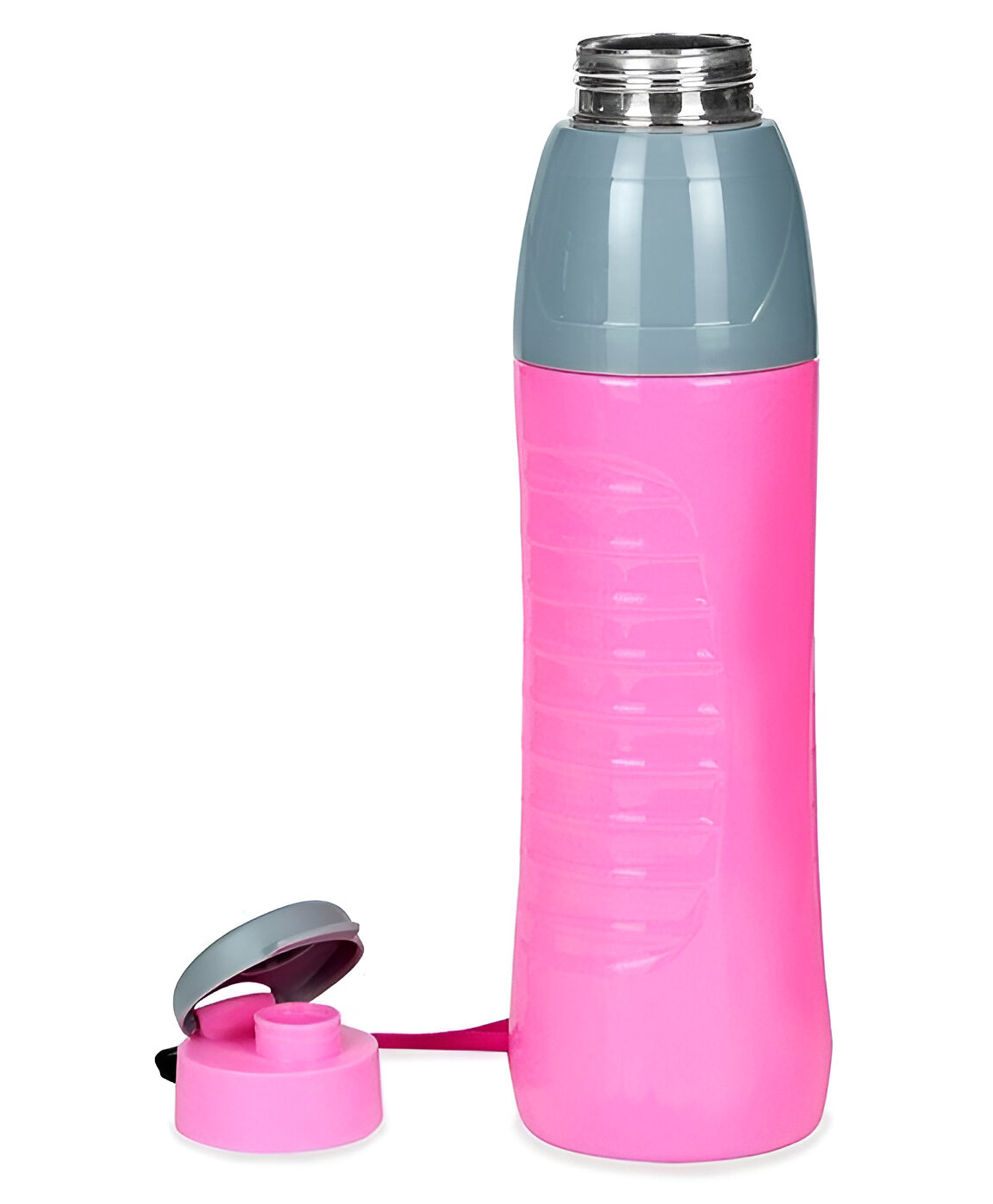 Varmora Homeware Gripo Stainless Steel Interior Water Bottle 100% Virgin Plastic Hot & Cold Compatible - 900 ml - Pink-image-36