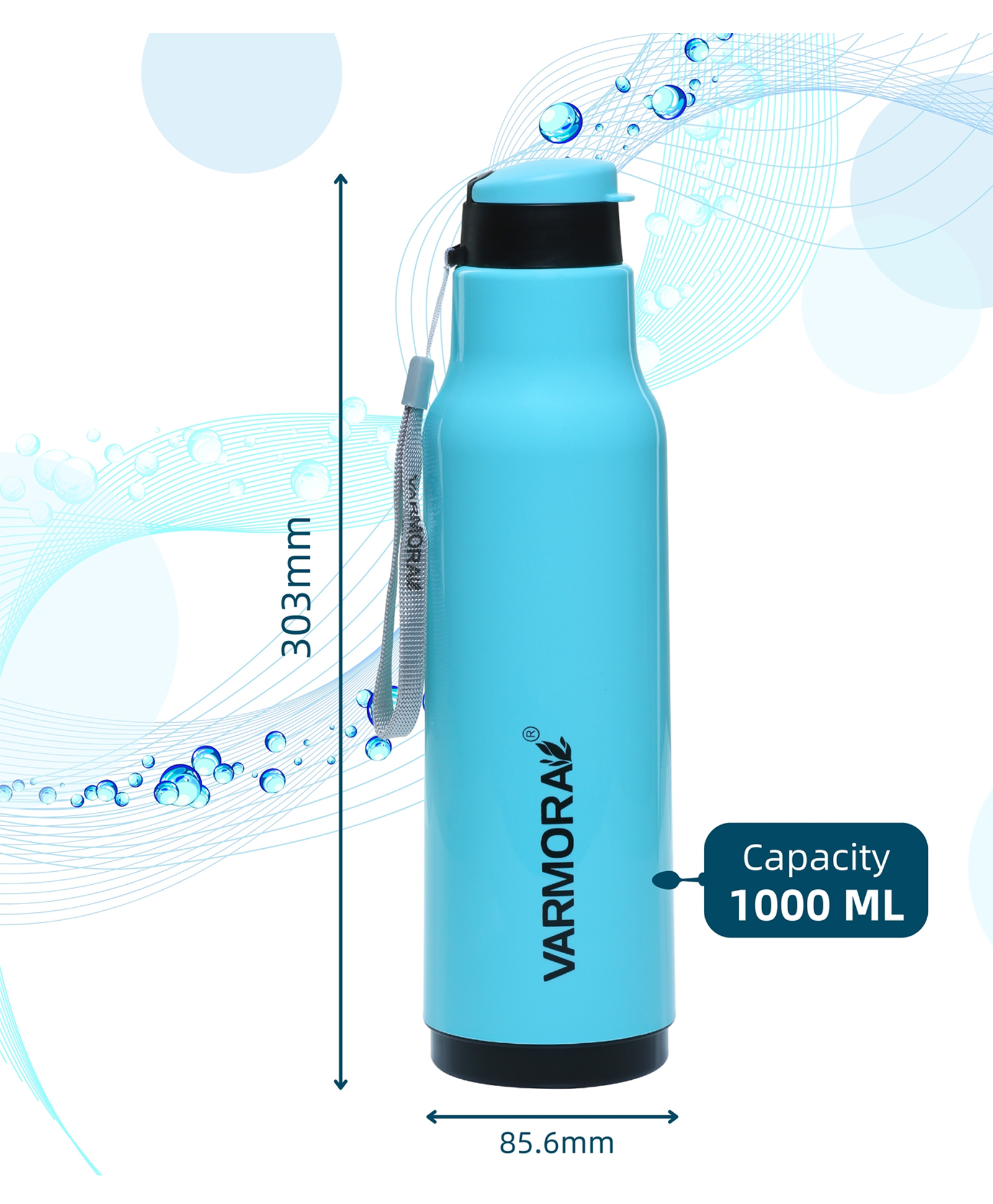 VARMORA HOMEWARE Sofia Insulated Bottle FDA Approved BPA-Free Hot & Cold Compatible - 1000ml- Pista Green-picture-26
