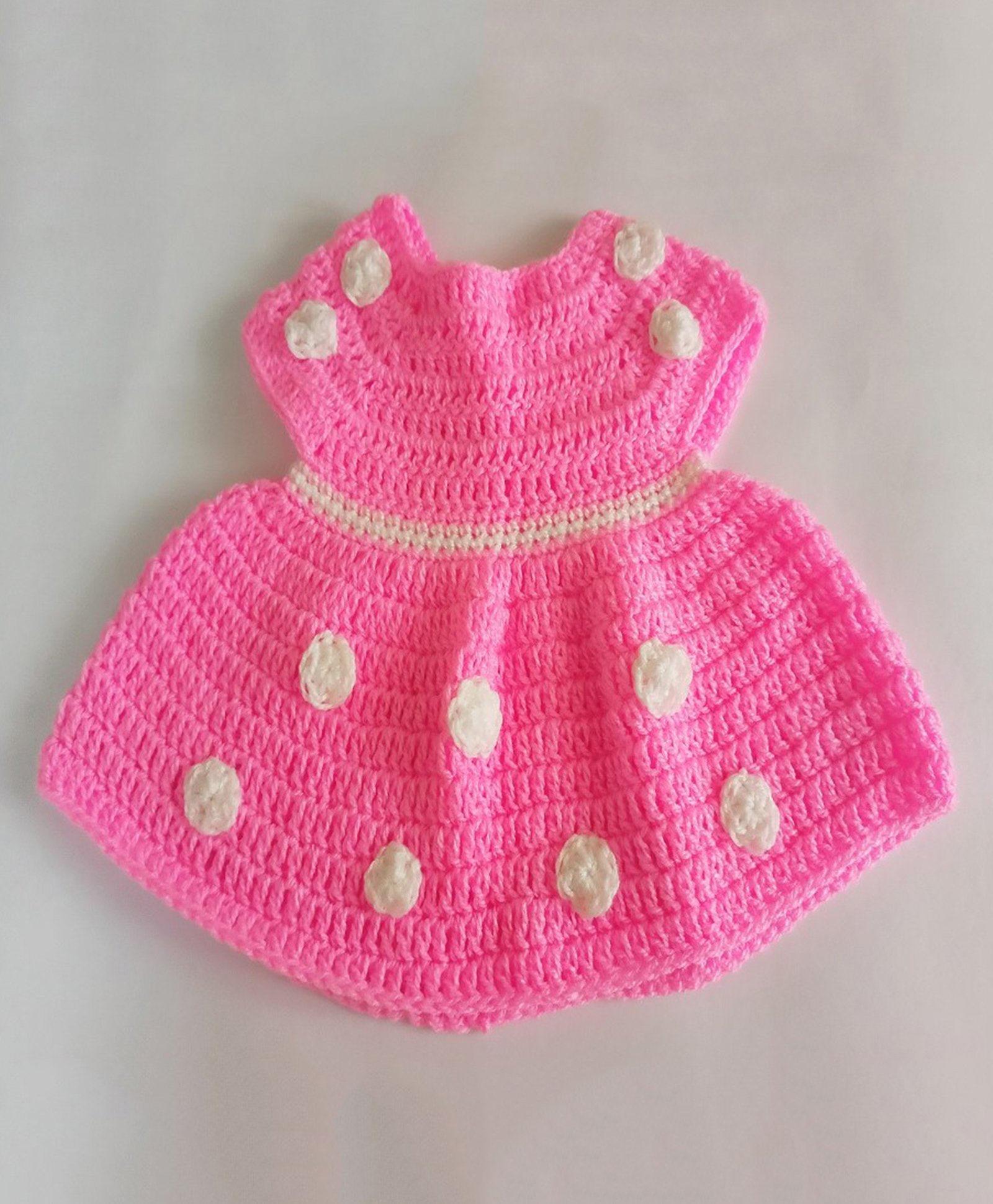 Knits & Knots Woollen Blend Sleeveless Polka Dots Designed Dress - Pink-image-17