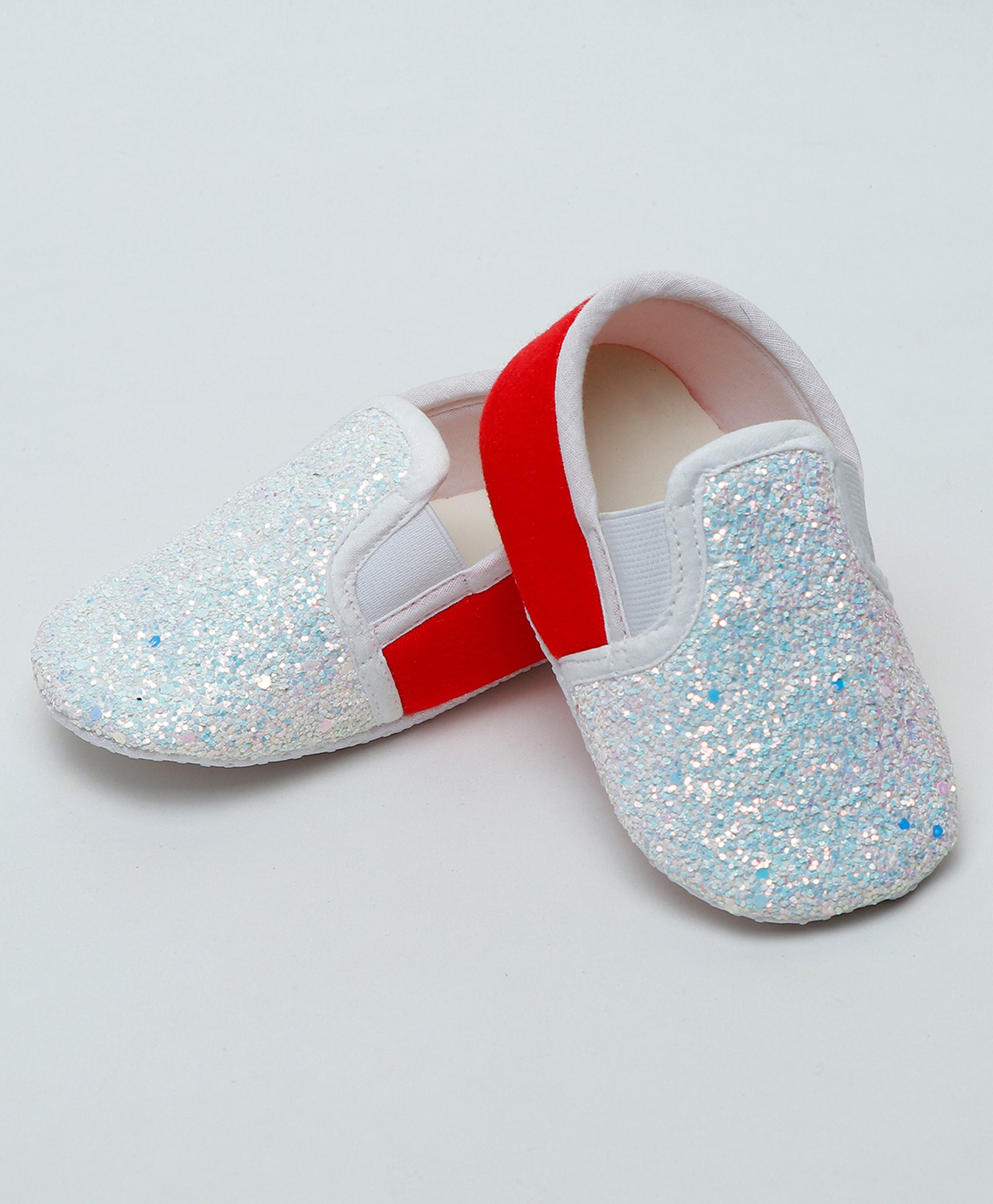 Daizy Colour Blocked Shimmered Booties - Red & White-picture-26