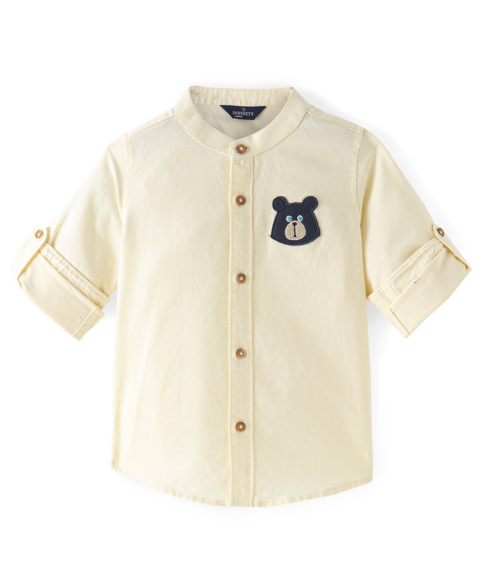 INFINITY Oxford Cotton Full Sleeves Solid Shirt- Yellow-image-9