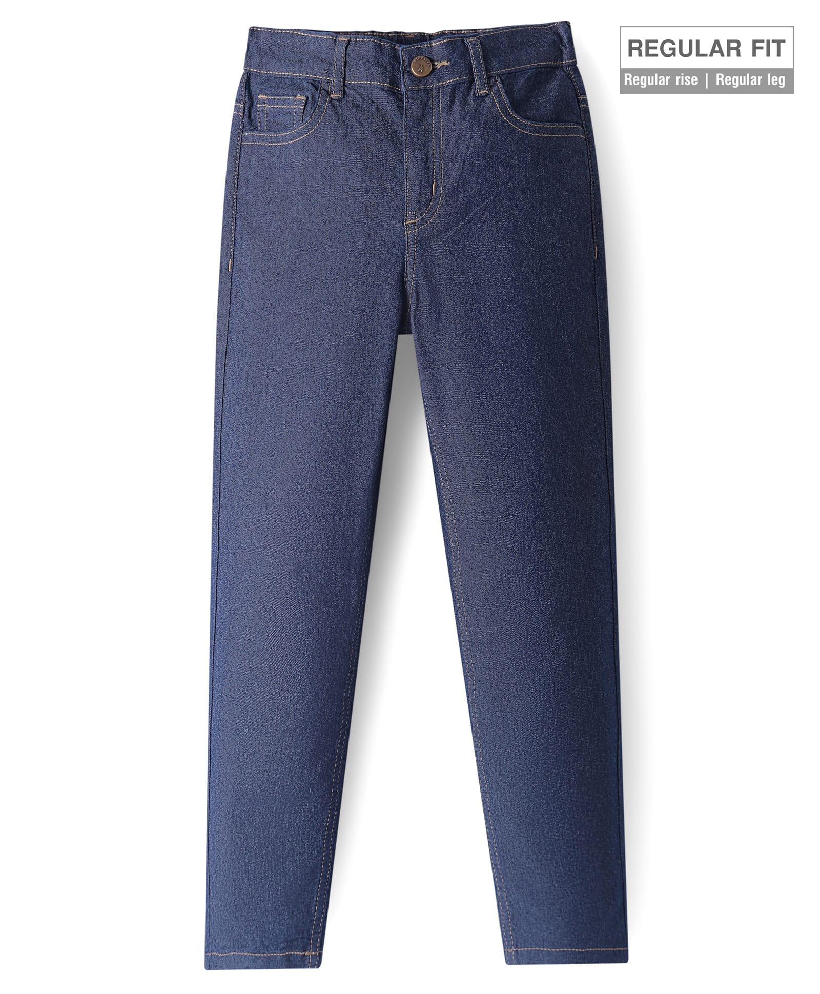 Pine Kids Woven Full Length Washed Denim Jeans -Navy Blue-picture-27