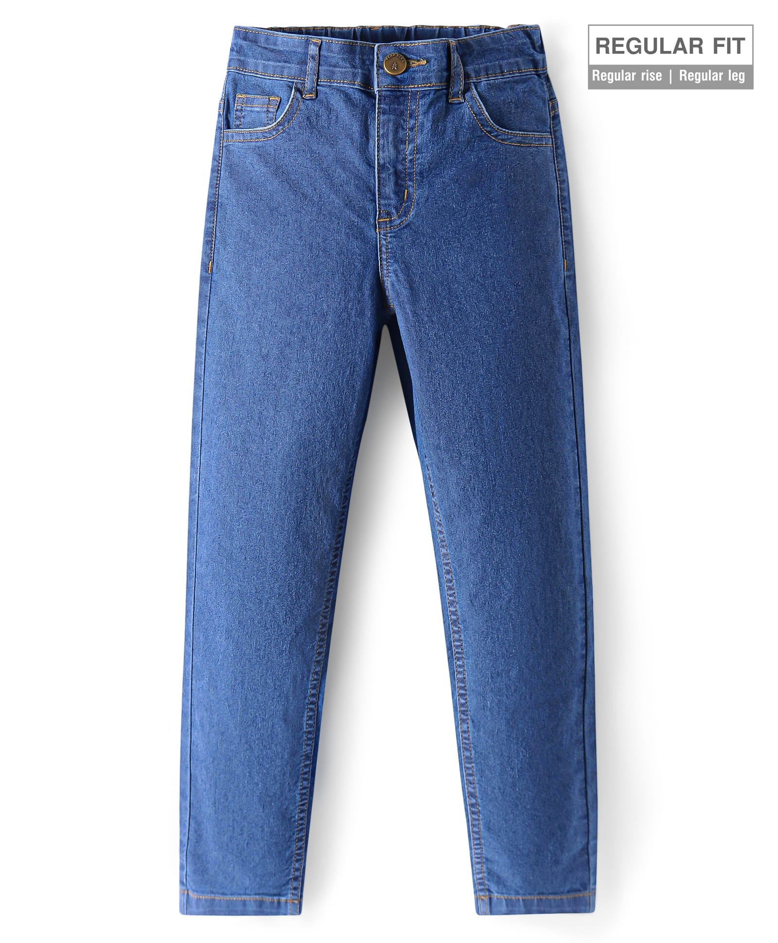 Pine Kids Woven Full Length Washed Denim Jeans - Blue-image-20
