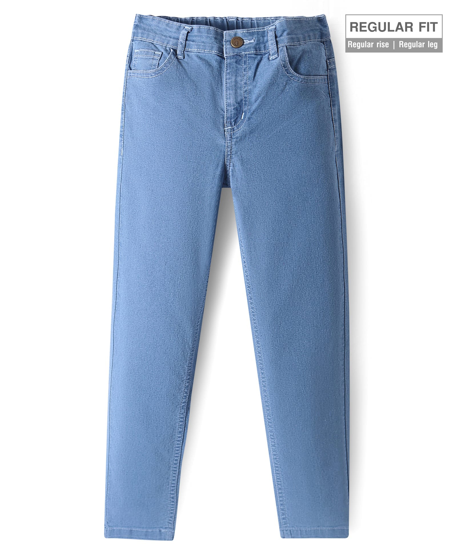 Pine Kids Woven Full Length Washed Denim Jeans - Light Blue-picture-21