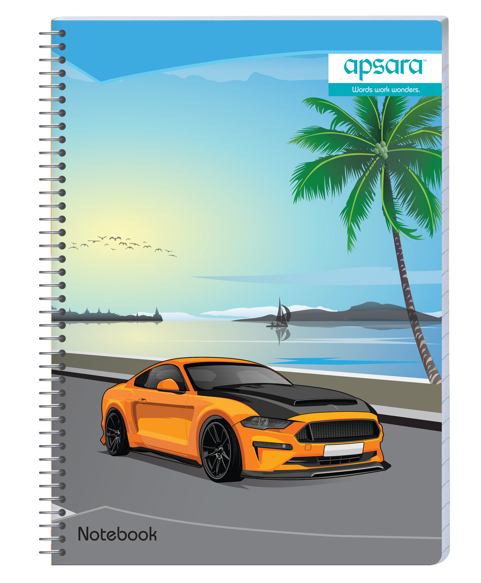 Apsara Single Line Spiral Notebook Blue - 200 Pages (Print may vary)-picture-19