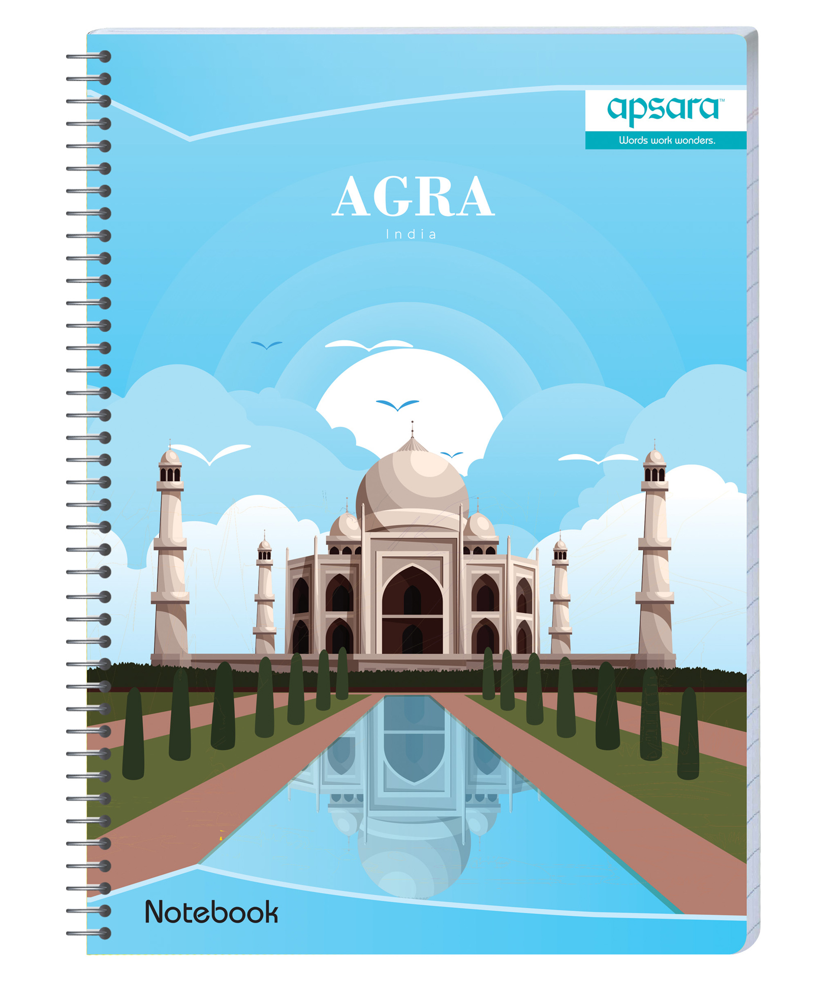 Apsara Single Line Spiral NotebookBlue - 140Pages (Print may vary)-picture-46