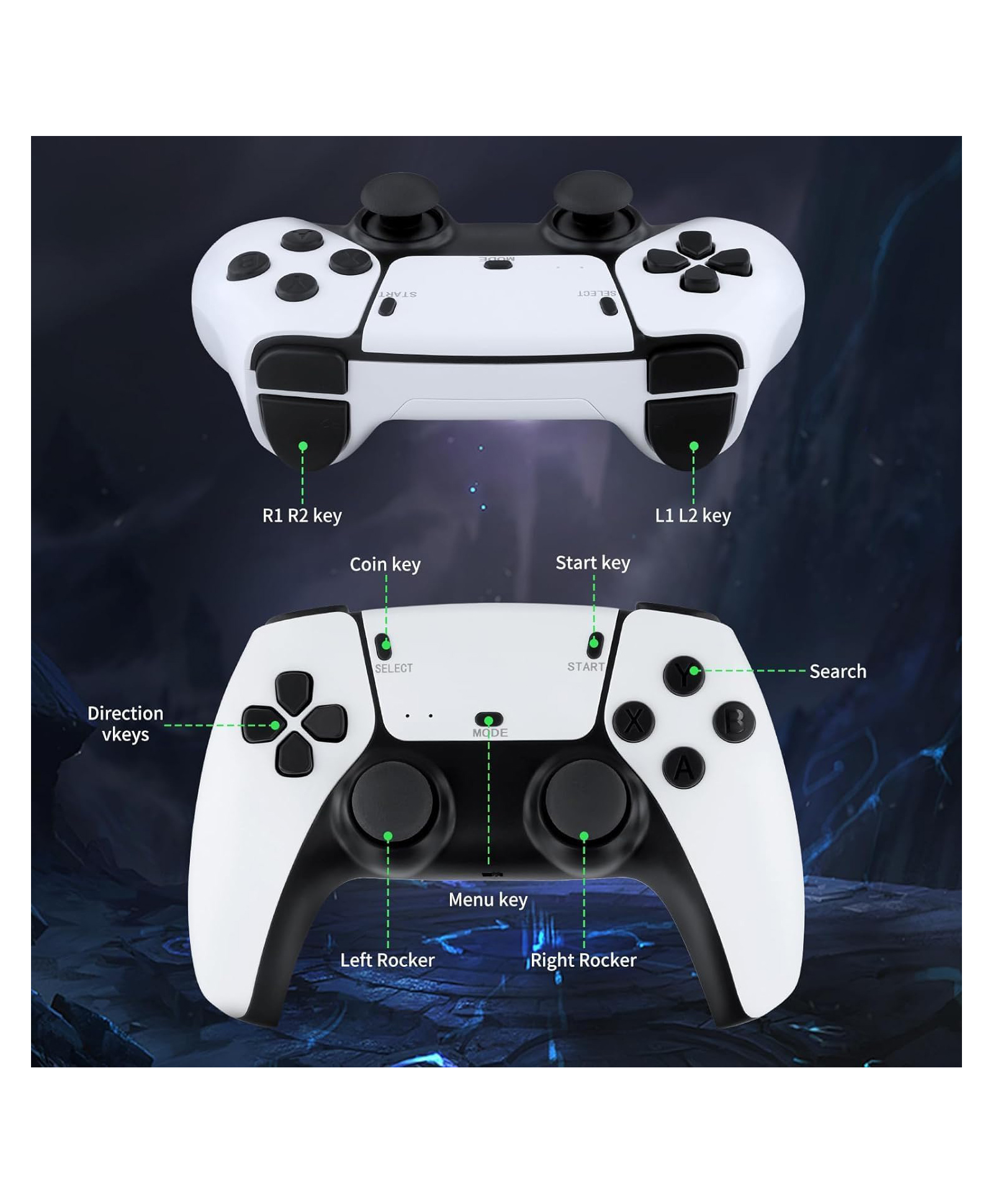 FLAZE Retro 4K Game Stick Console, Retro Play Game Stick, Nostalgia Game, Plug and Play Video Game Stick Built in 20000+ Games, with Dual 2.4G Wireless Controllers -PACK OF 1- COLOR MAY VARY-image-2