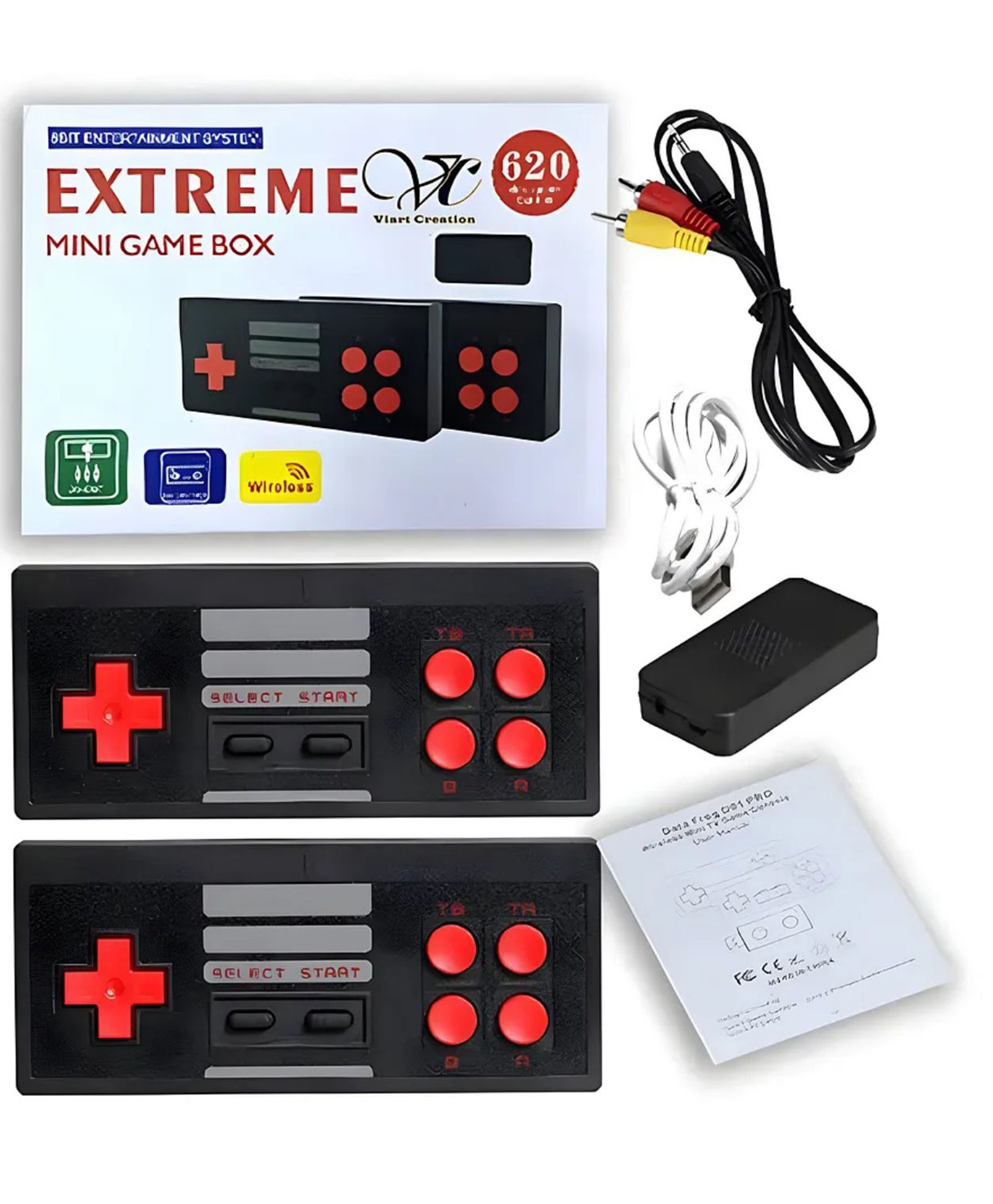 FLAZE Extreme Mini Plug and Play Wireless Game Box HD 1080p TV Retro Video Game for Kids 620 Extreme Mini Game Box-PACK OF 1- COLOR MAY VARY-image-13