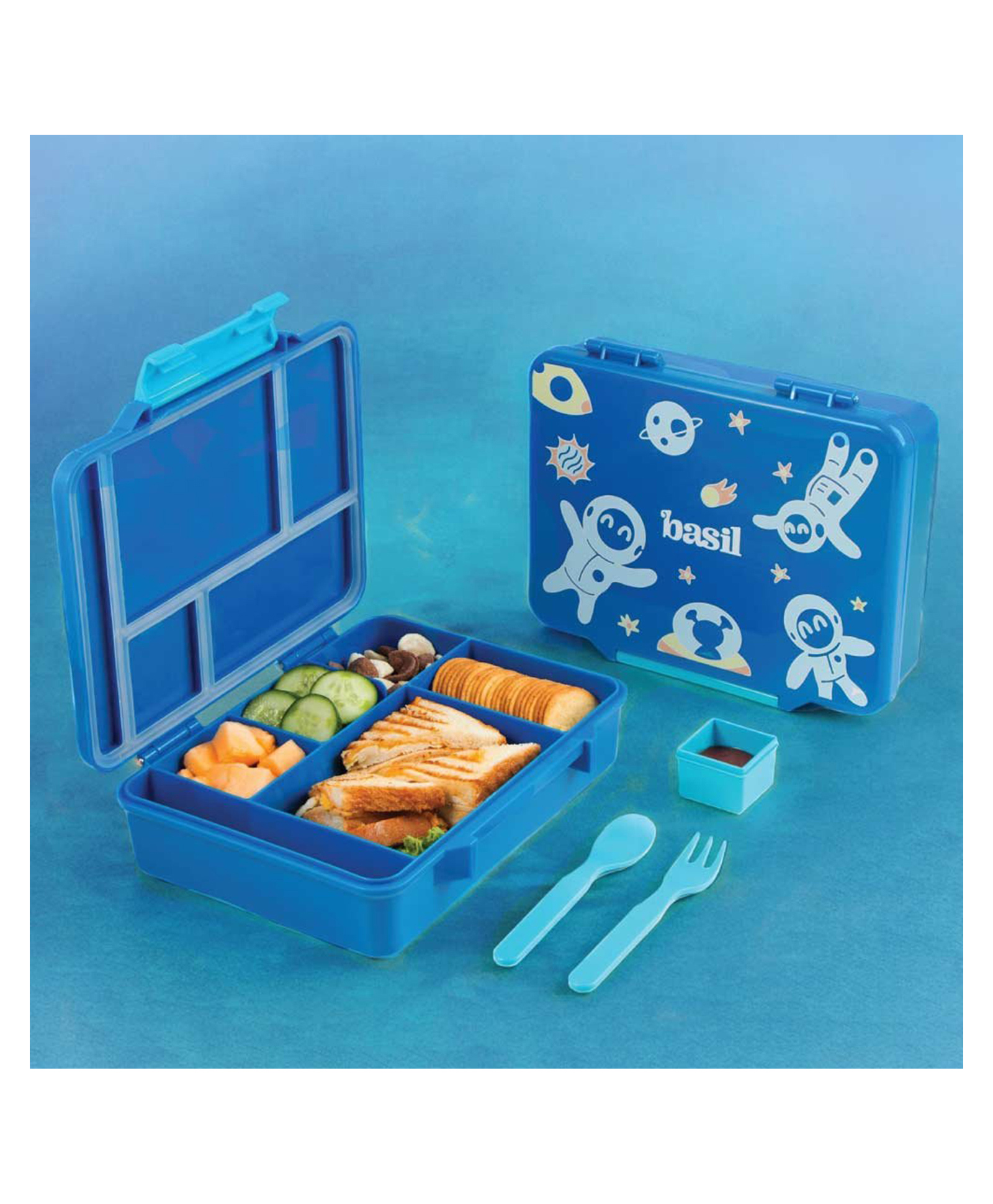 Basil  Binge 5 Compartment BPA Free  Leak Proof Bento Lunch Box for Kids - Space-picture-45