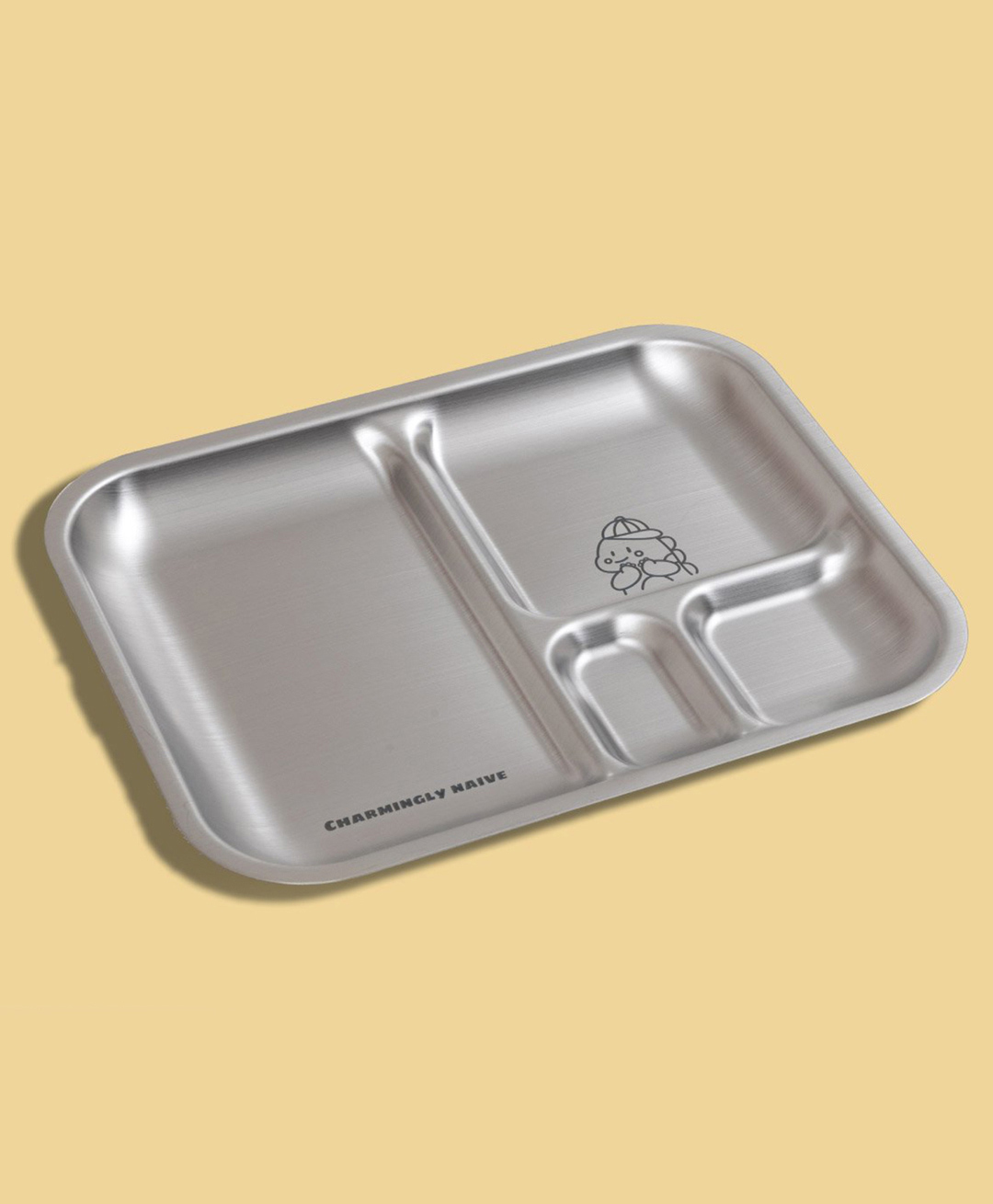 Basil Stainless Steel 4 Compartments Bento Plate for Kids - Dino-picture-22