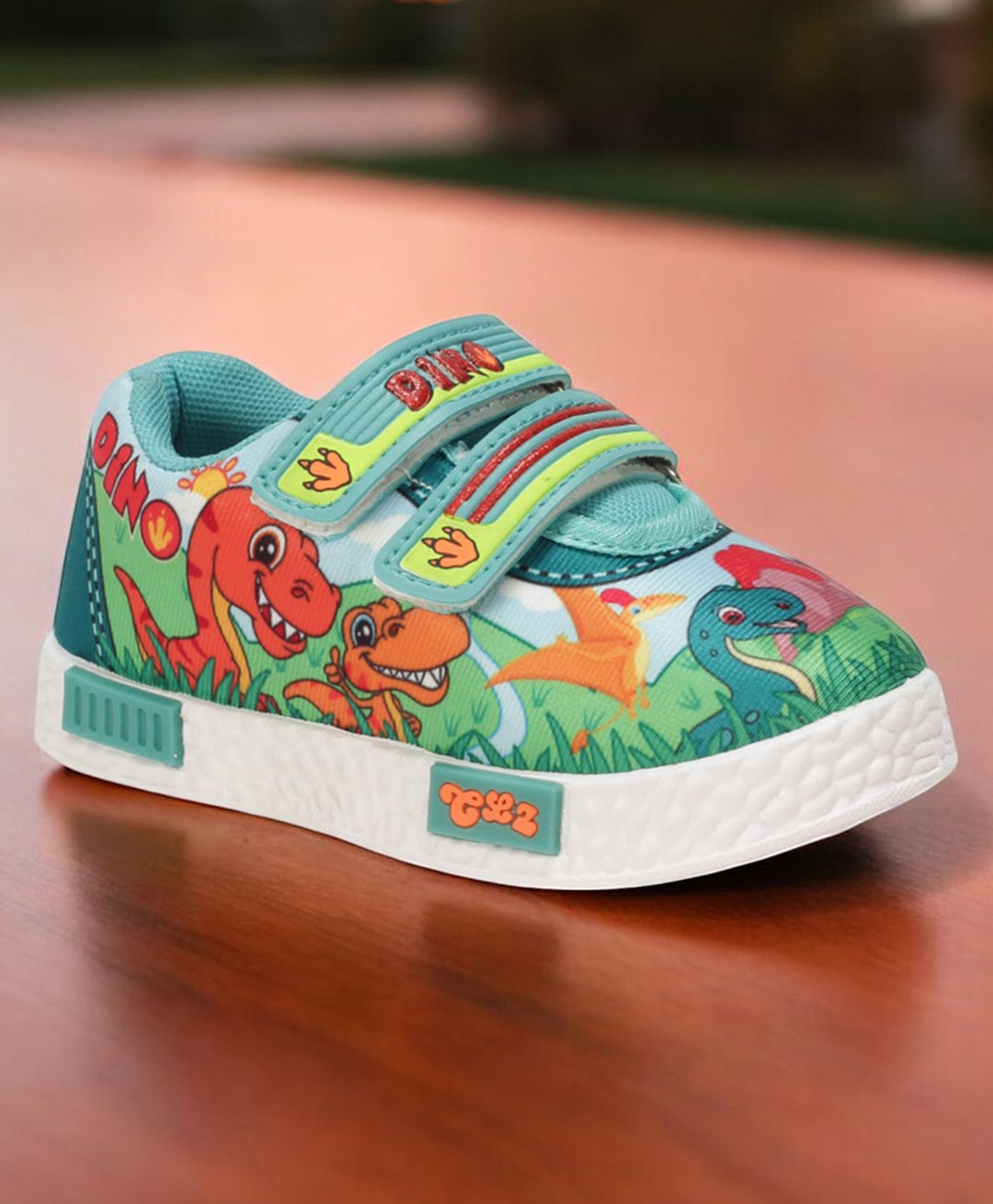 Lil Lollipop Dinosaur Applique Detailed Velcro Closure Shoes - Green-picture-37
