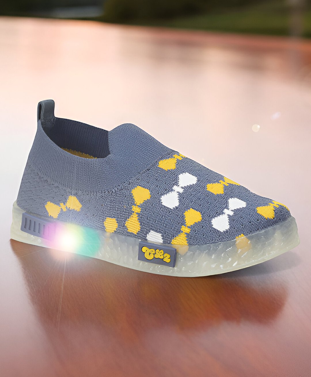 Lil Lollipop Mesh Detailed & Bow Designed Slip On LED Shoes - Blue-picture-11