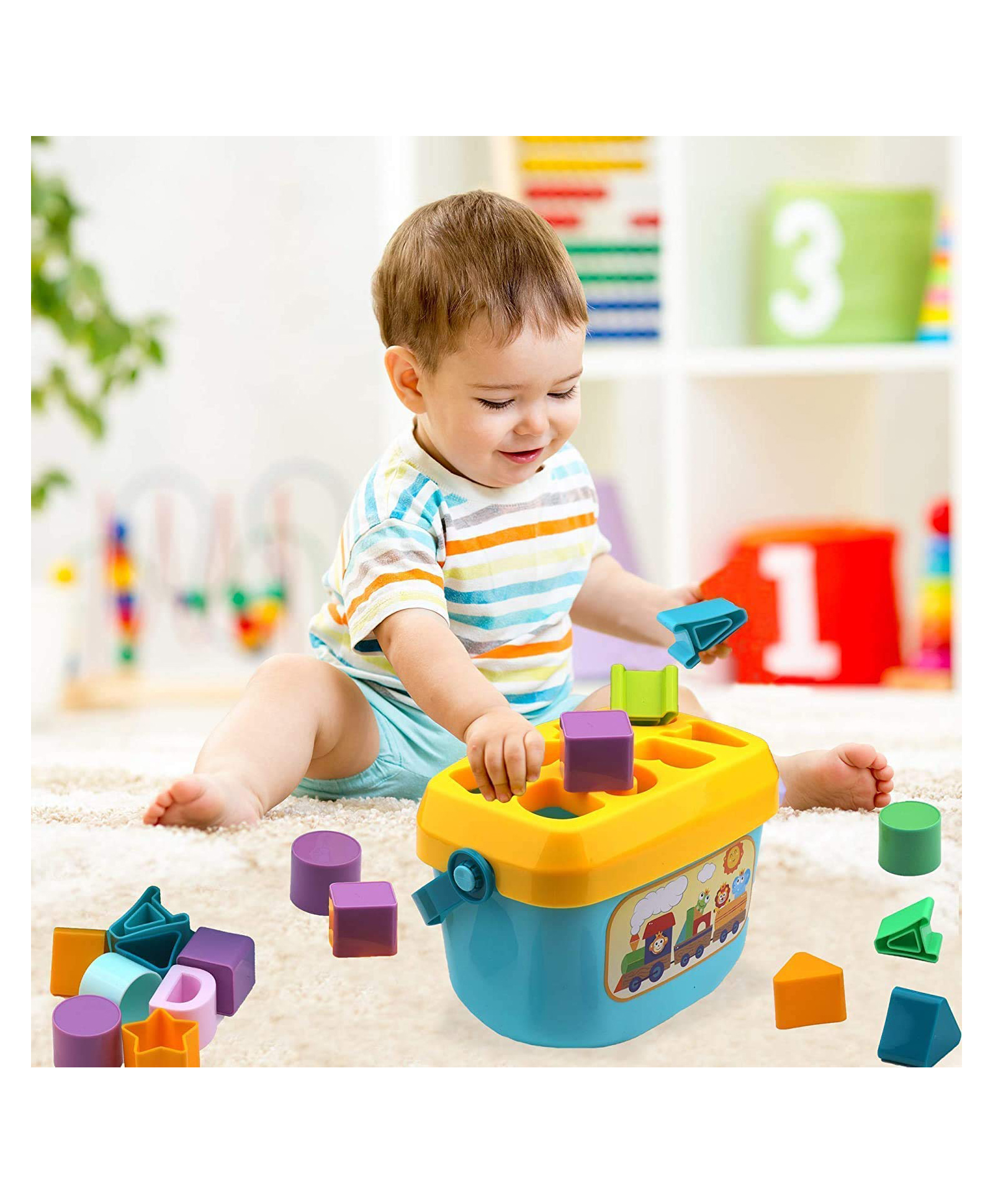 ADKD Baby Plastic First's Block Shapes and Sorter Toys For Kids with ABCD Blocks with Other ShapesBlocks-image-11