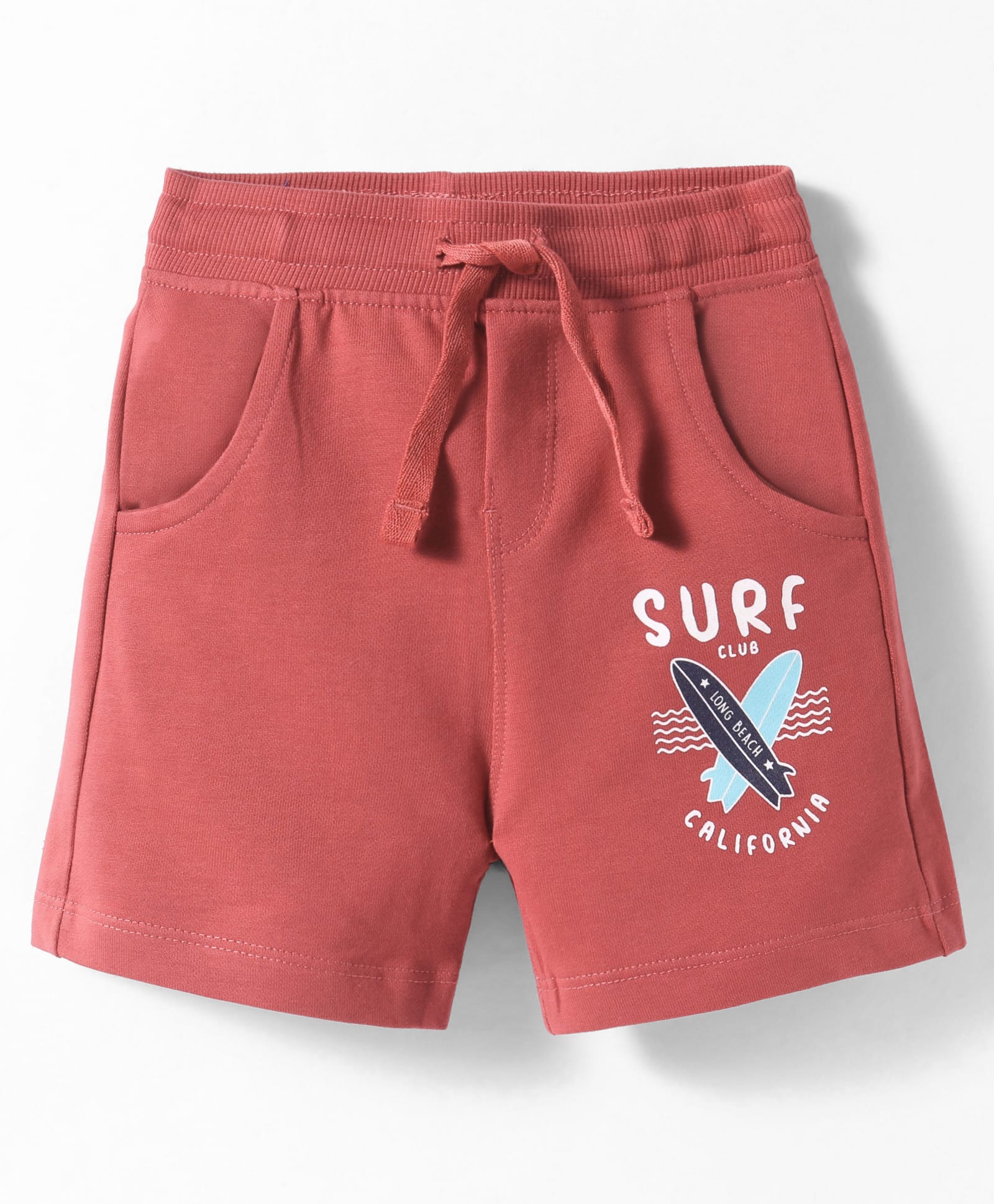 CUCUMBER Cotton Knit Knee Length Shorts with Surfboard Print - Rose Gold-picture-31