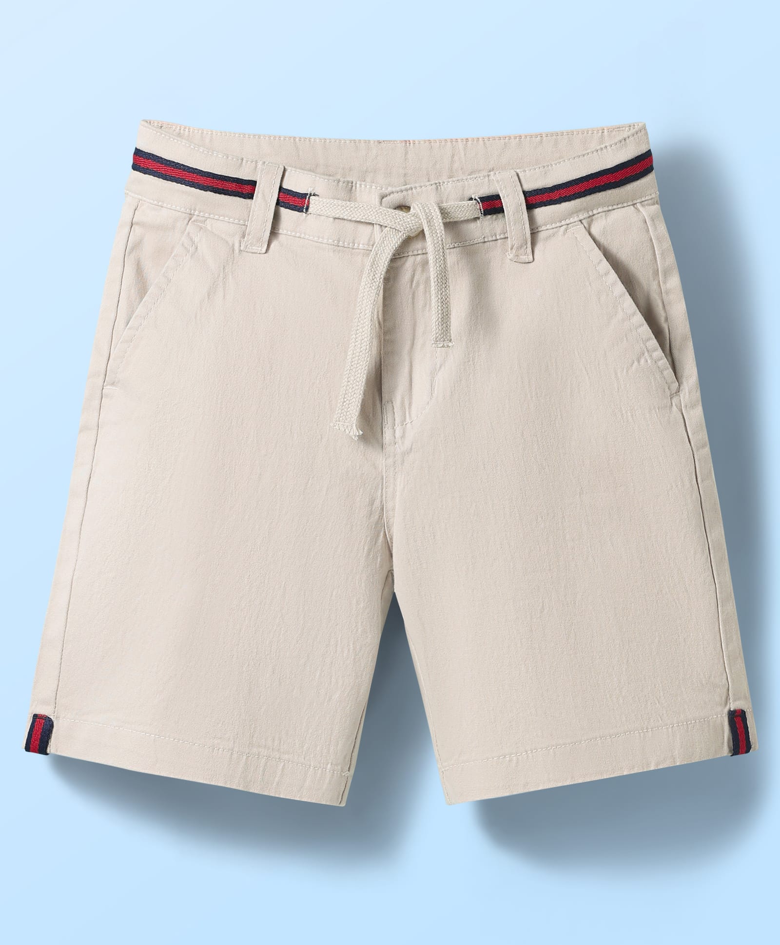 Pine Kids Cotton Woven Above Knee Length Solid Color Shorts - Beige-picture-30