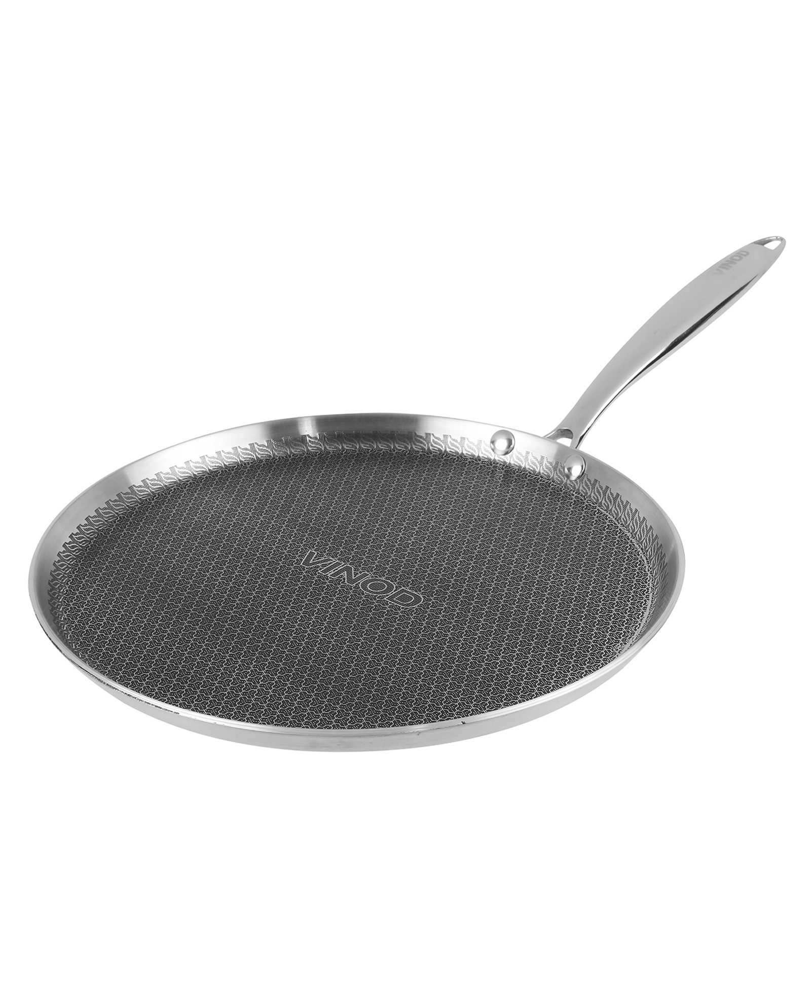 Vinod Platinum Triply Stainless Steel X Dosa Tawa- 28cm(Honeycomb Coating Inside)|Induction Friendly