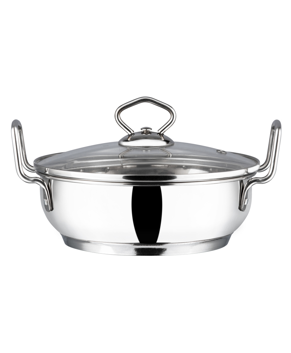 Vinod Stainless Steel Kadai with Glass Lid - 20 cm, 1.7 Ltrs (Induction Friendly)-image-48