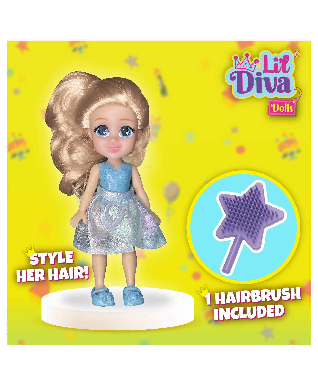 Lil Diva Birthday Girl Chloe Fashion Doll Sky Blue - Height 15 cm-image-19