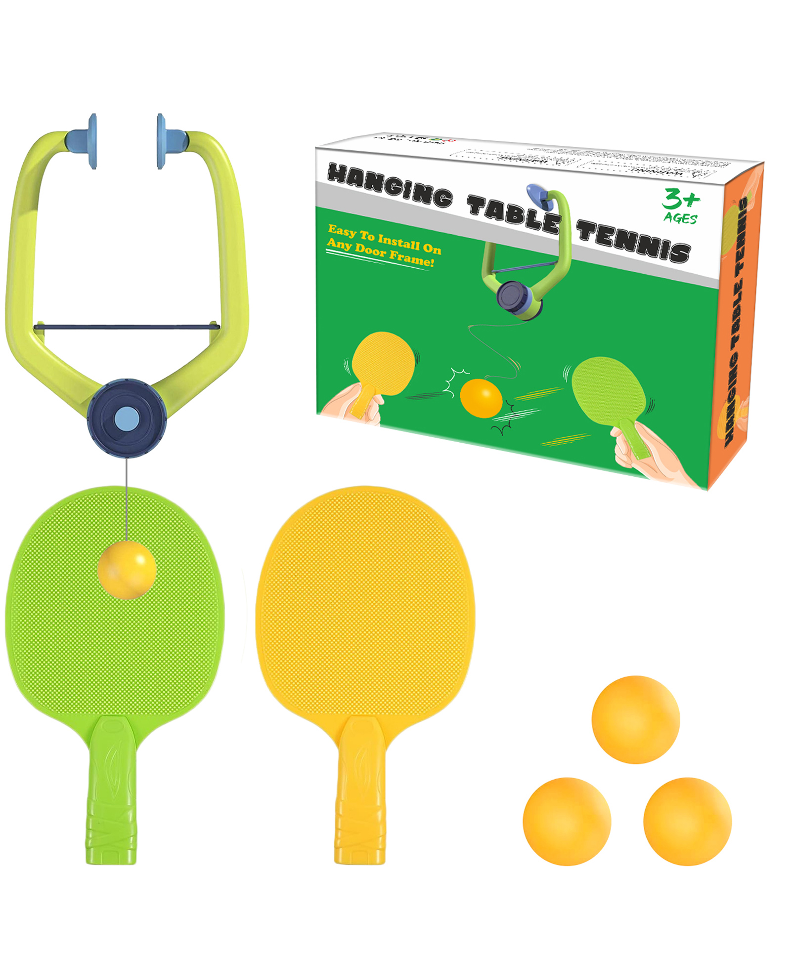 SANISHTH Hanging Table Tennis Trainer, Portable Children's Indoor Hanging Table Tennis Cute Parent Child Interaction Toy, Simple to Operate, Fun and Interactive-picture-20