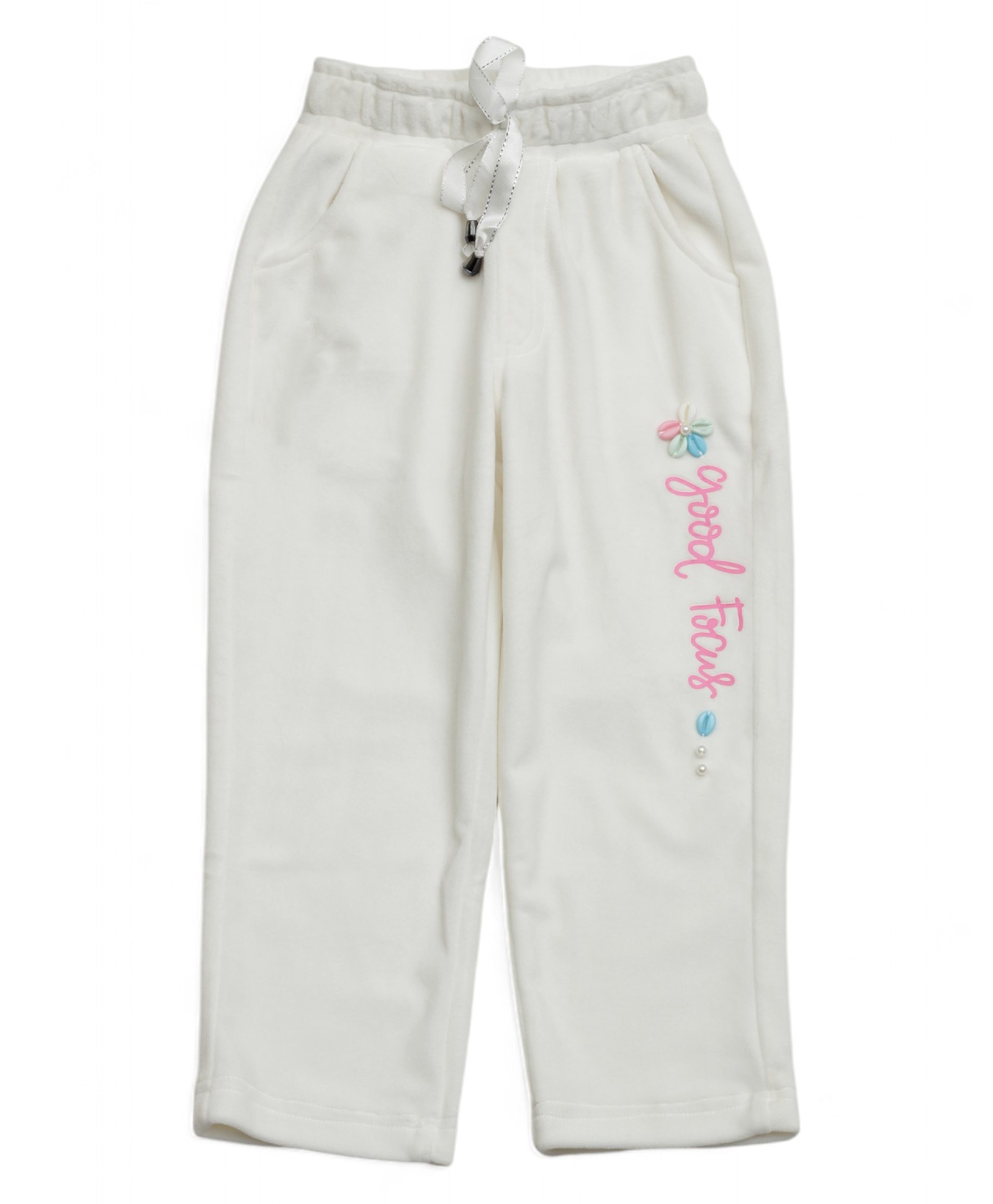 Lil Lollipop Good Focus Text Glitter Printed Pajama - White-image-33