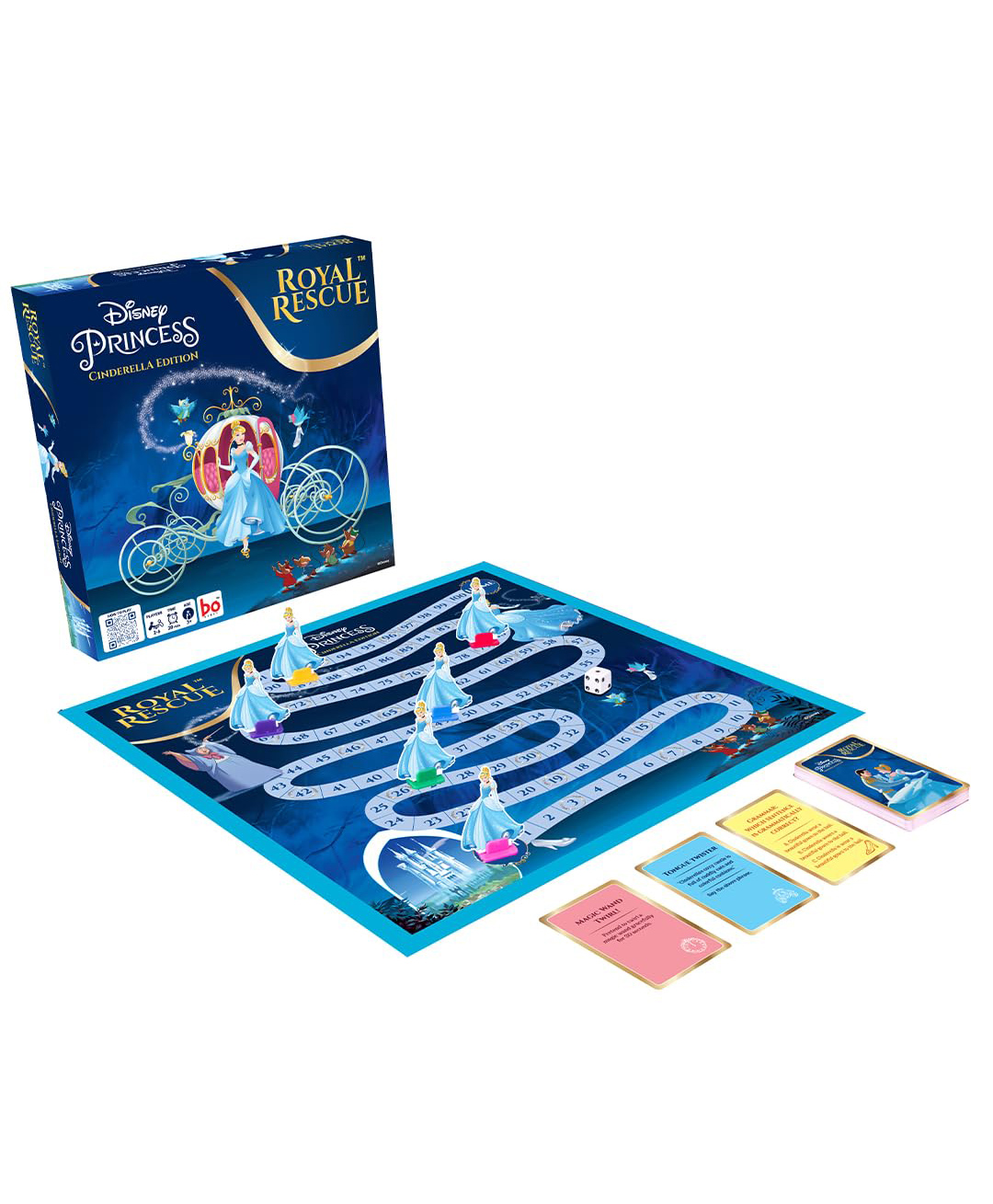 Hasbro Royal Rescue Cinderella Edition Roll The Die Fun Board Game with Cards and Riddles - Navy Blue-image-12
