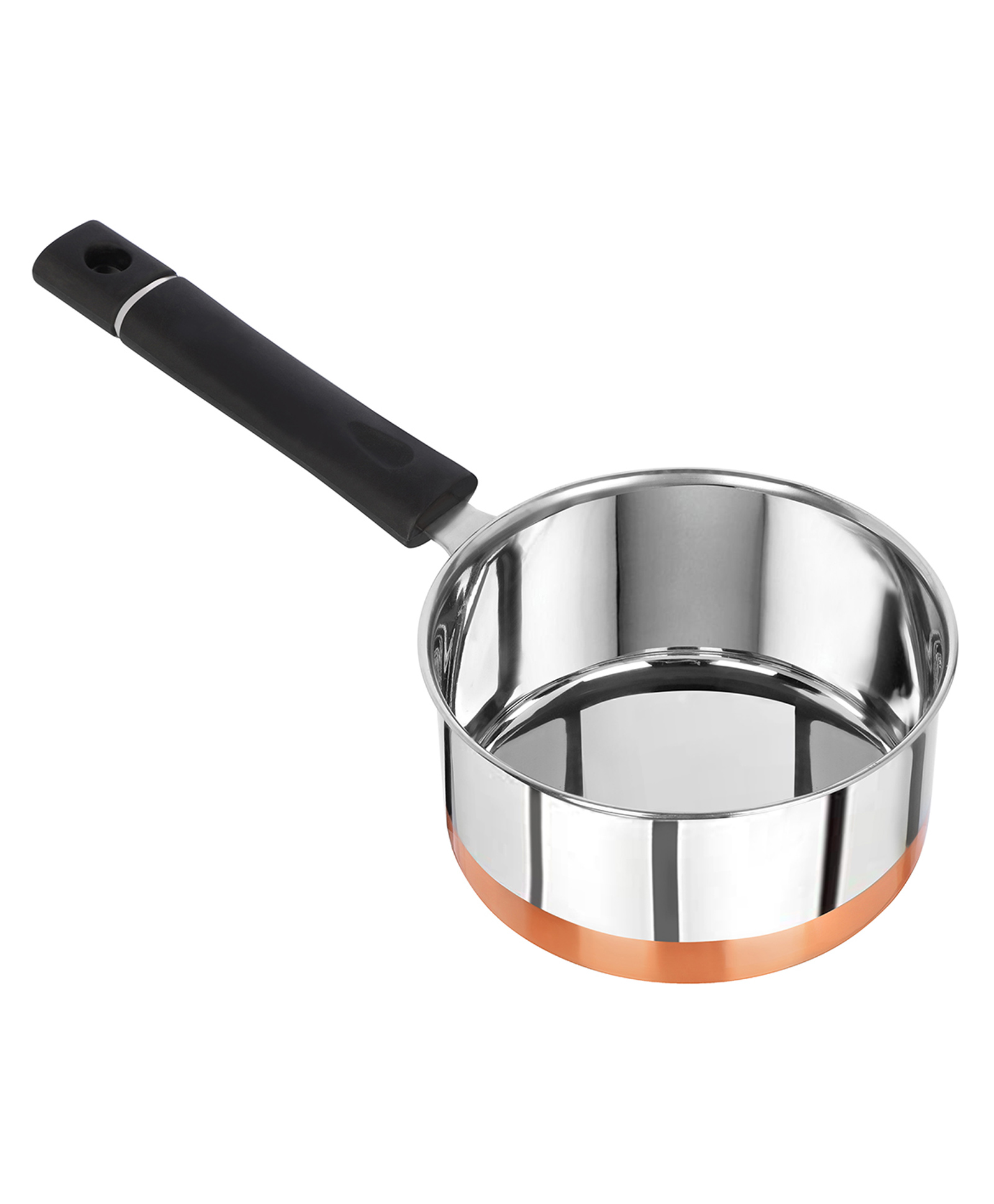 Omega Stainless Steel Copper Bottom Saucepan - 16.5 cm, 1.6 Ltrs (11", 22G) | Gas Stove Compatible-image-20