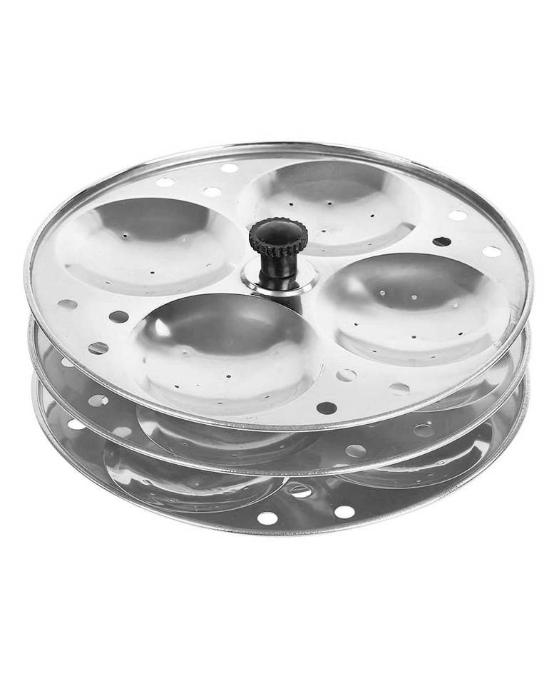 Omega Stainless Steel Idli Maker/Stand with 3 Plates - 12 Idli Slots | Silver-image-21
