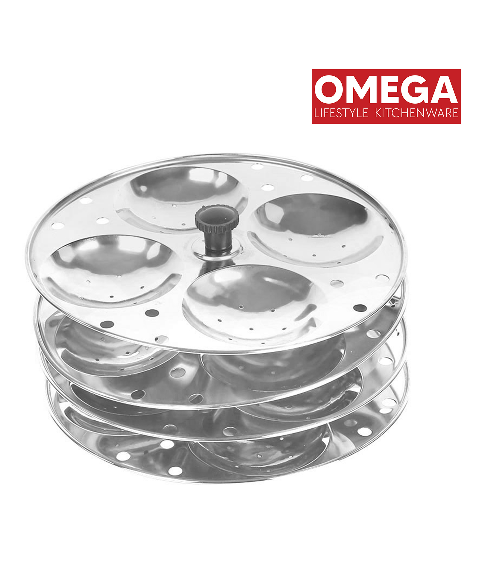 Omega Stainless Steel Idli Maker/Stand with 4 Plates - 16 Idli Slots | Silver-image-9