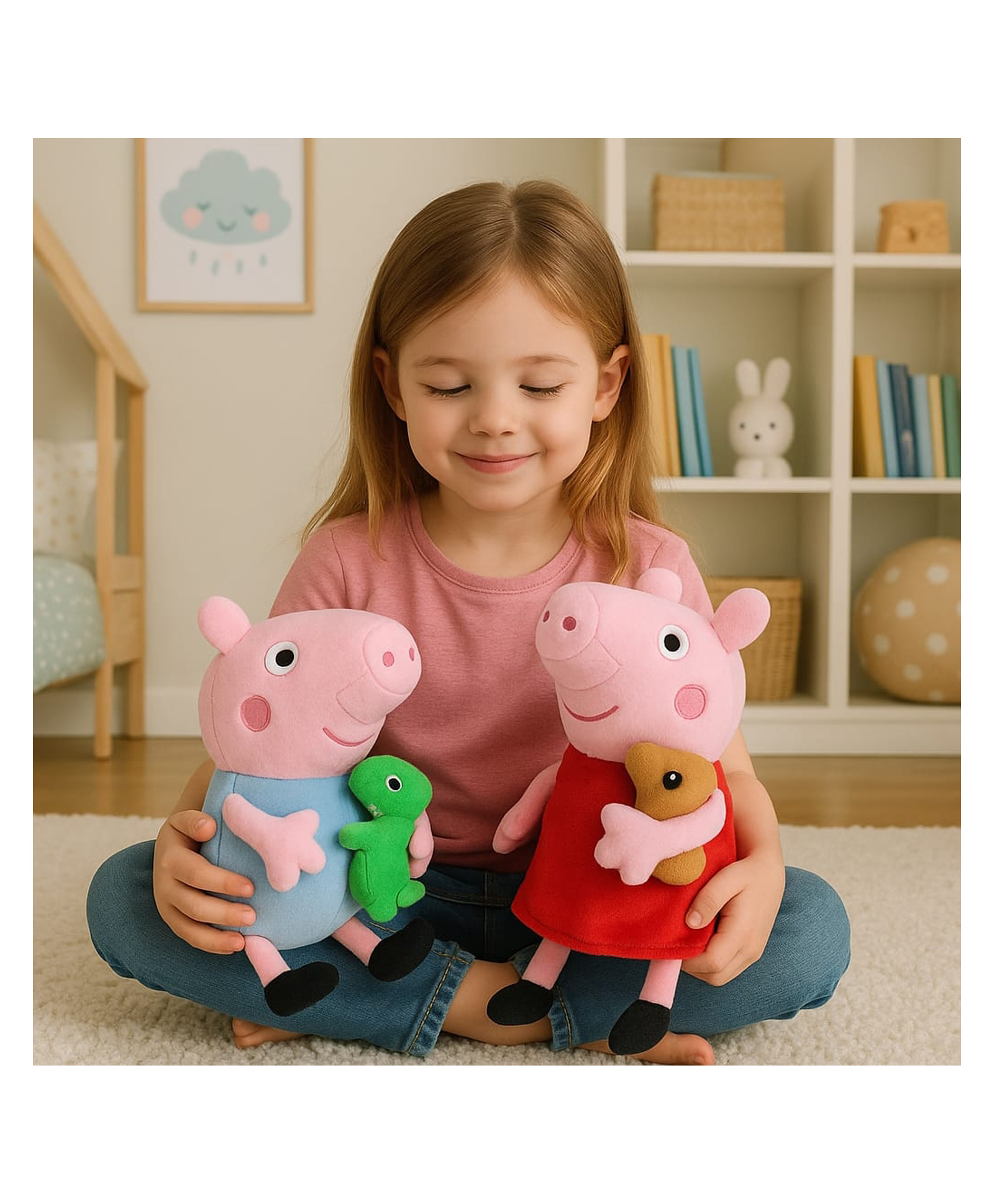 Besties Brother Pig and Sister Pig Soft Toys Combo Multi Color - Height 22 cm