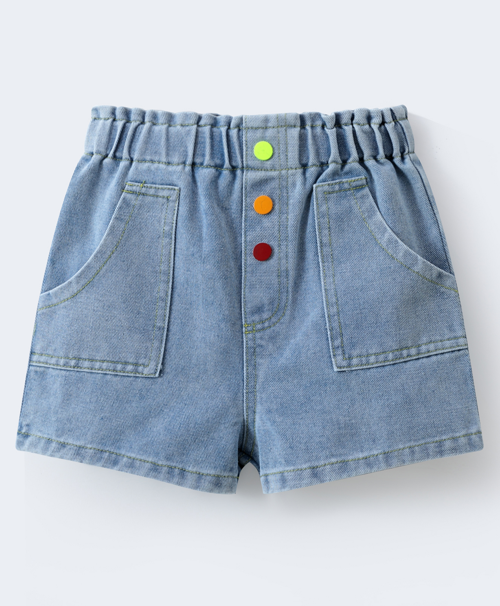 Mark & Mia Denim Washed Shorts with Buttons - Blue-picture-20