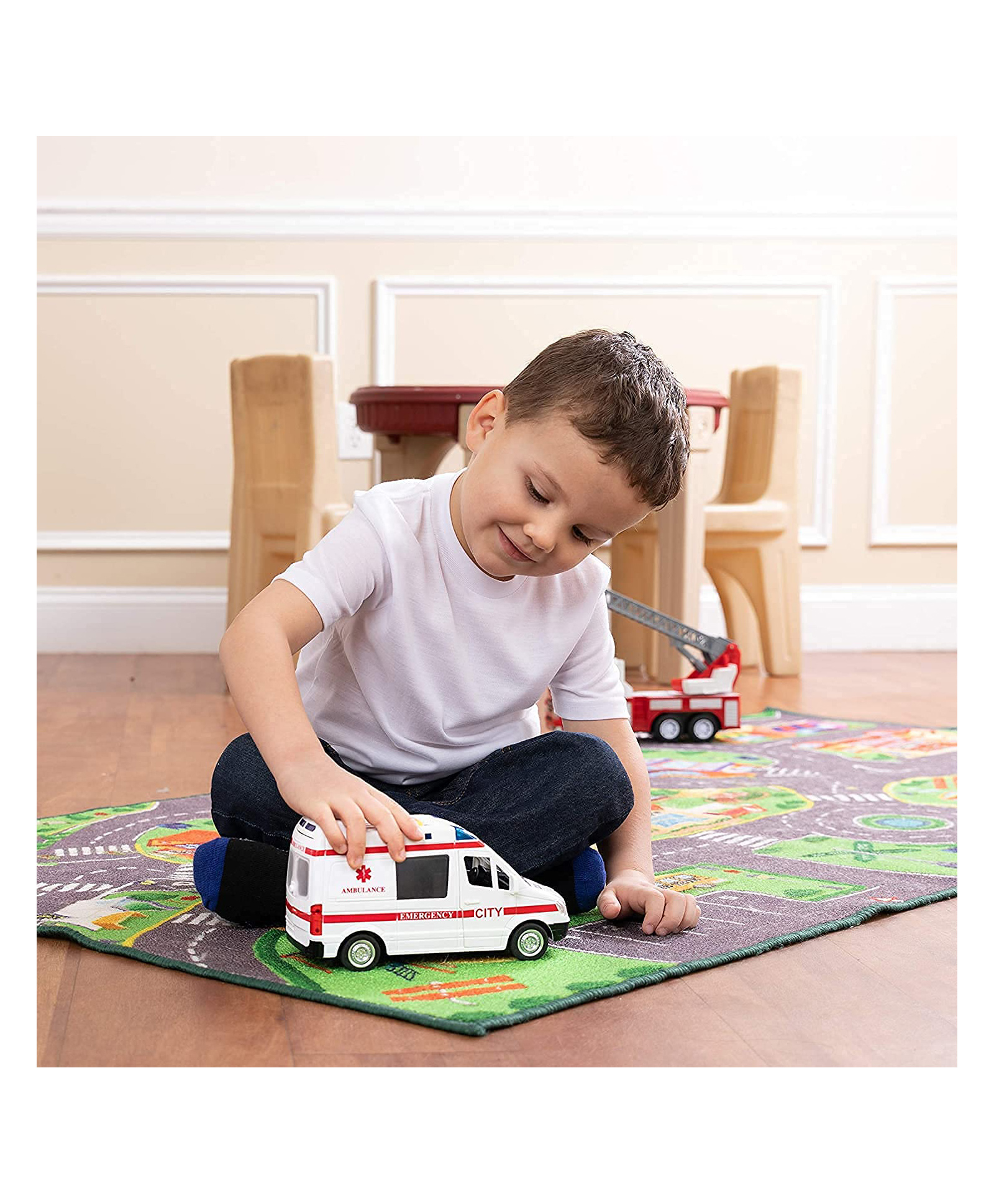 Sanjary Diecast ambluance car light sound for kids color design may vary-image-25