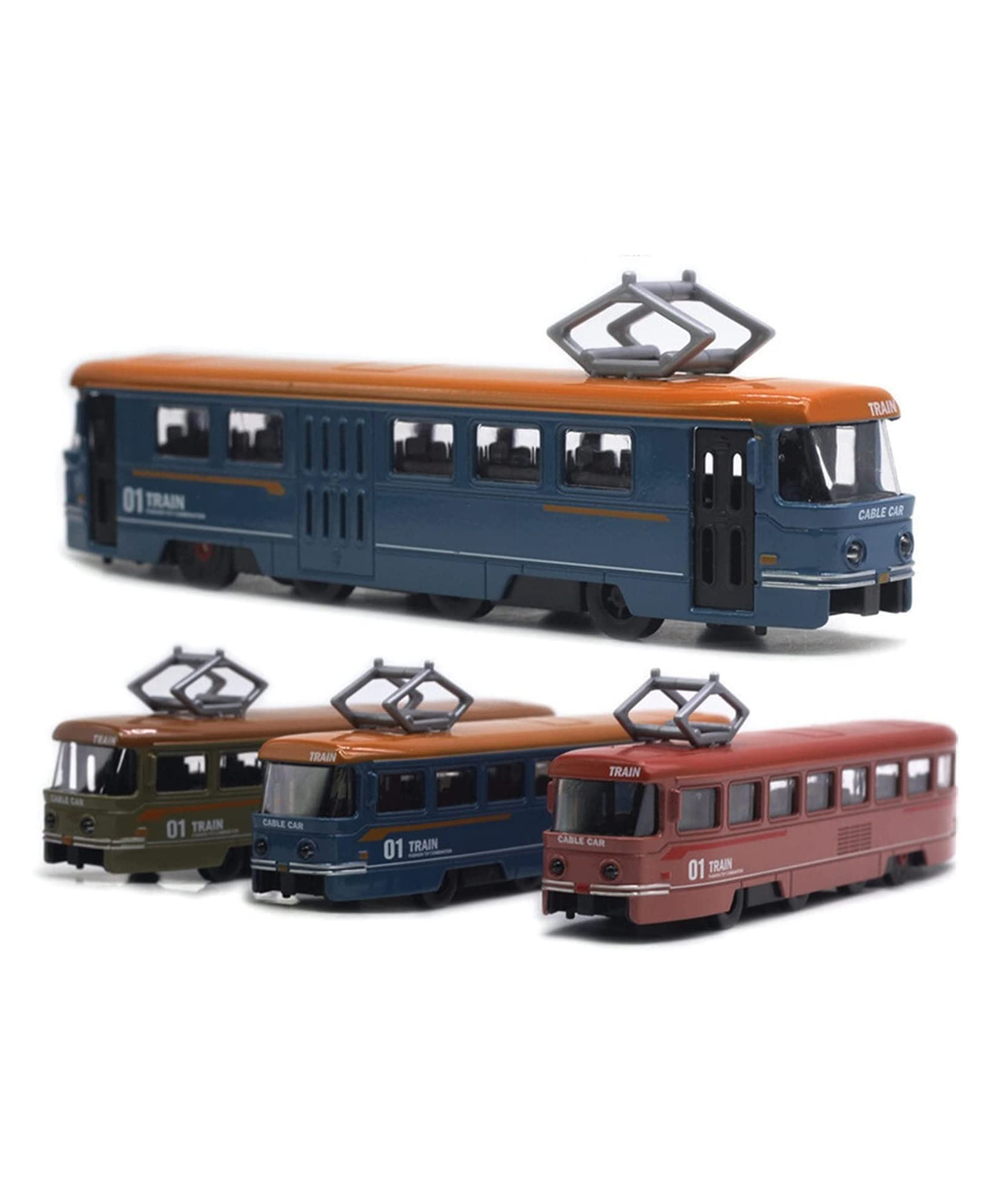Sanjary Metal Die-Cast Pull Back Train Engine Toy Model Music & Lighting with Openable Doors for Kids Color Design May Vary-image-16
