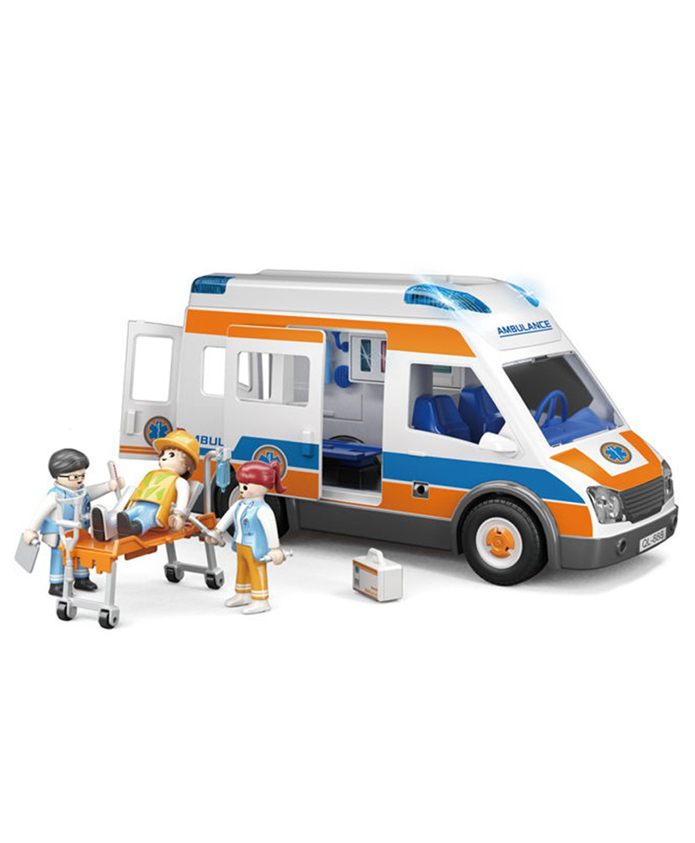 Sanjary sliding medical ambulance lighting and music educational kids toys color design may vary-picture-23