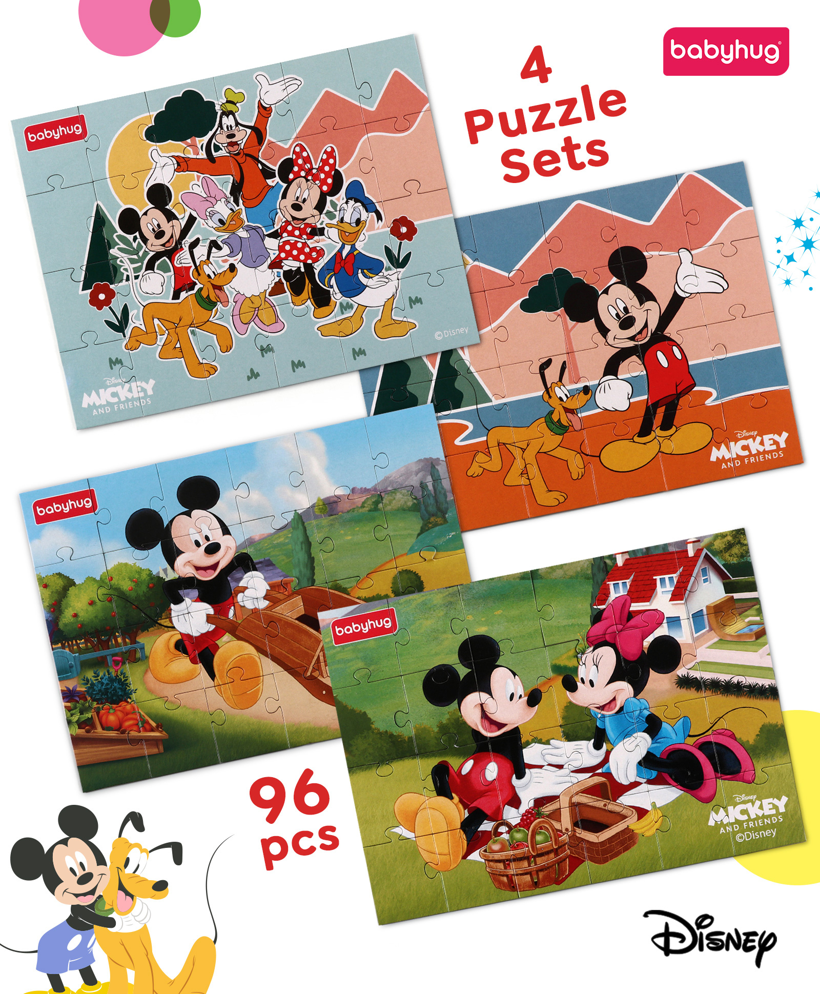 Babyhug Disney 4 in 1 Mickey Mouse & Friends First Puzzle - 63 Pieces-picture-12