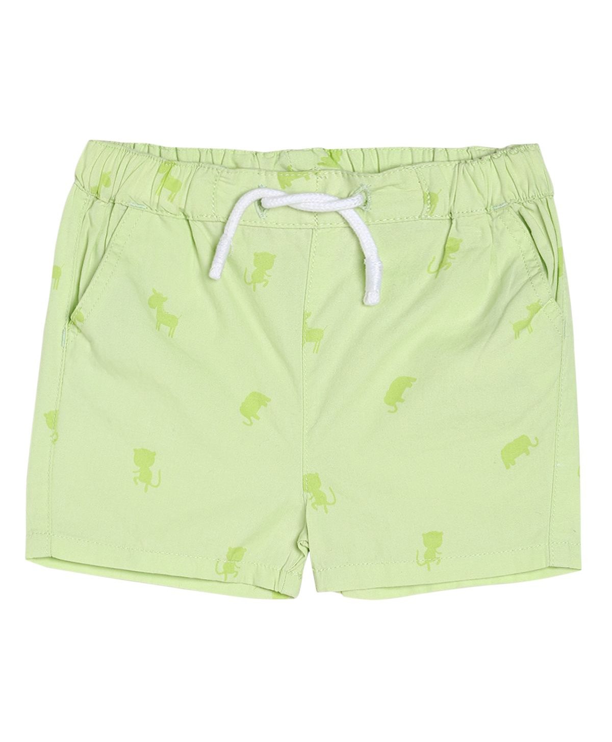 MINI KLUB Cotton Animals Printed Shorts - Green-picture-17