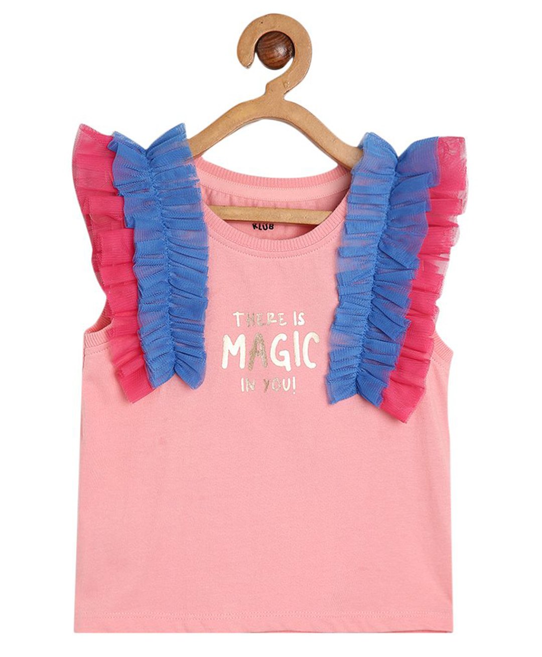MINI KLUB Cotton Sleevesless There Is Magic In You Text Printed Top - Pink-picture-14