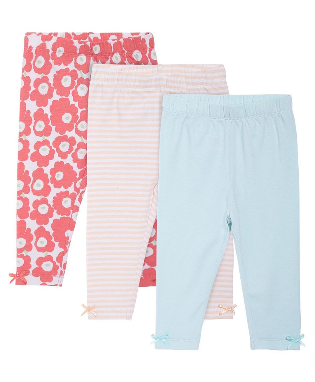 MINI KLUB Pack Of 3 Striped & Floral Printed Leggings - Multi Colour-picture-40