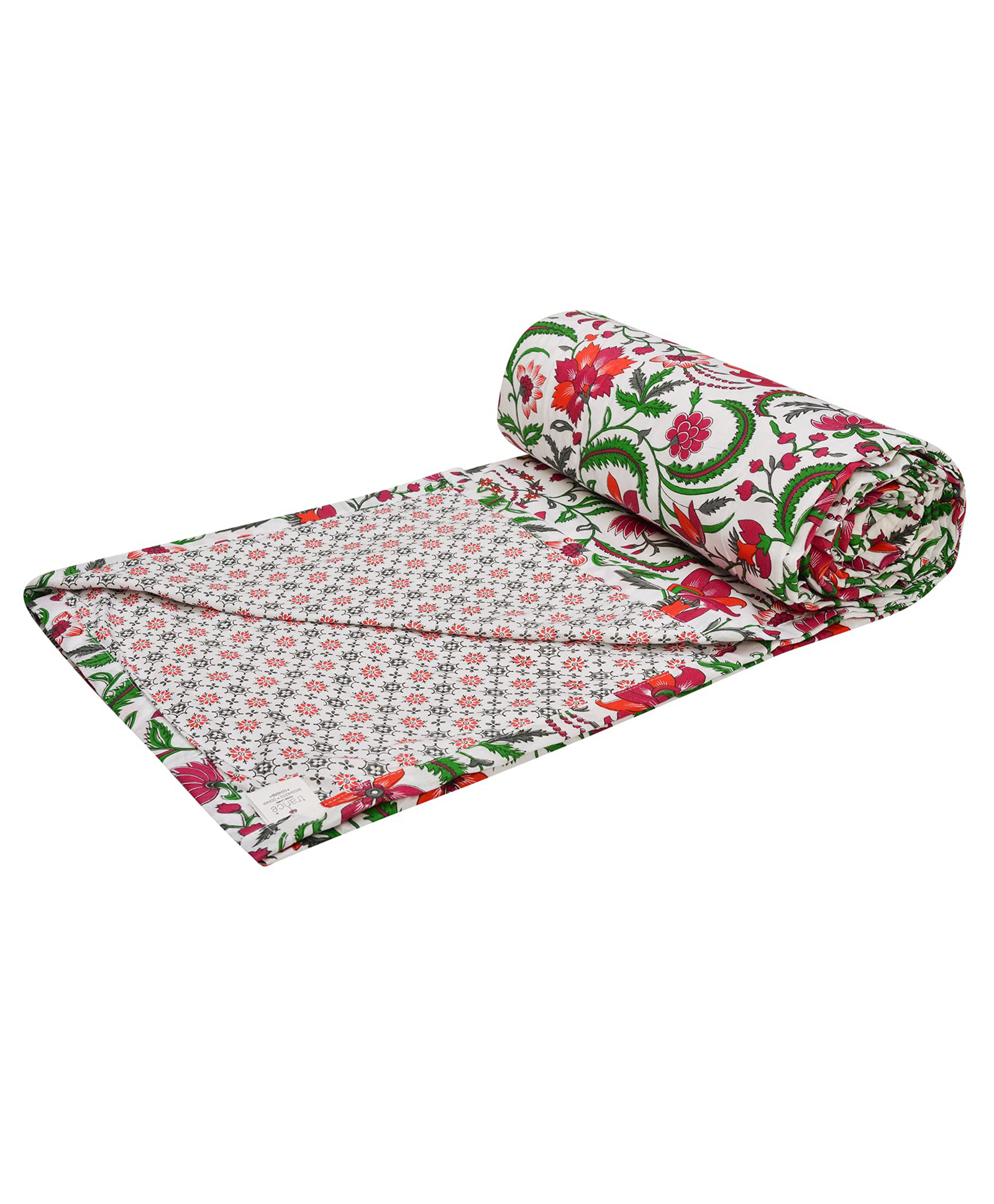 Trance Home Linen Pure Malmal Cotton Multipurpose Baby Dohar - Firdaus Red-picture-28