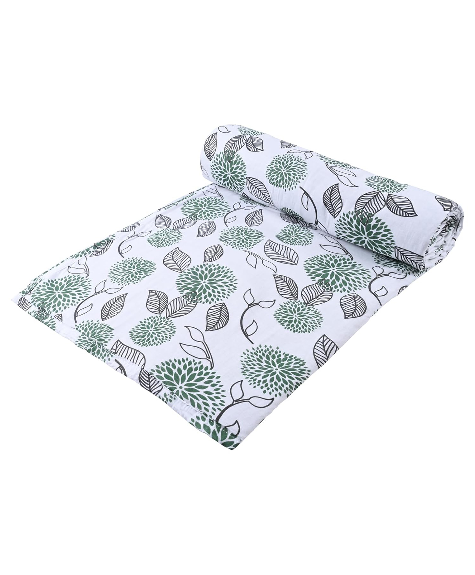 Trance Home Linen Pure Malmal Cotton Multipurpose Baby Dohar - Spring Green-picture-24