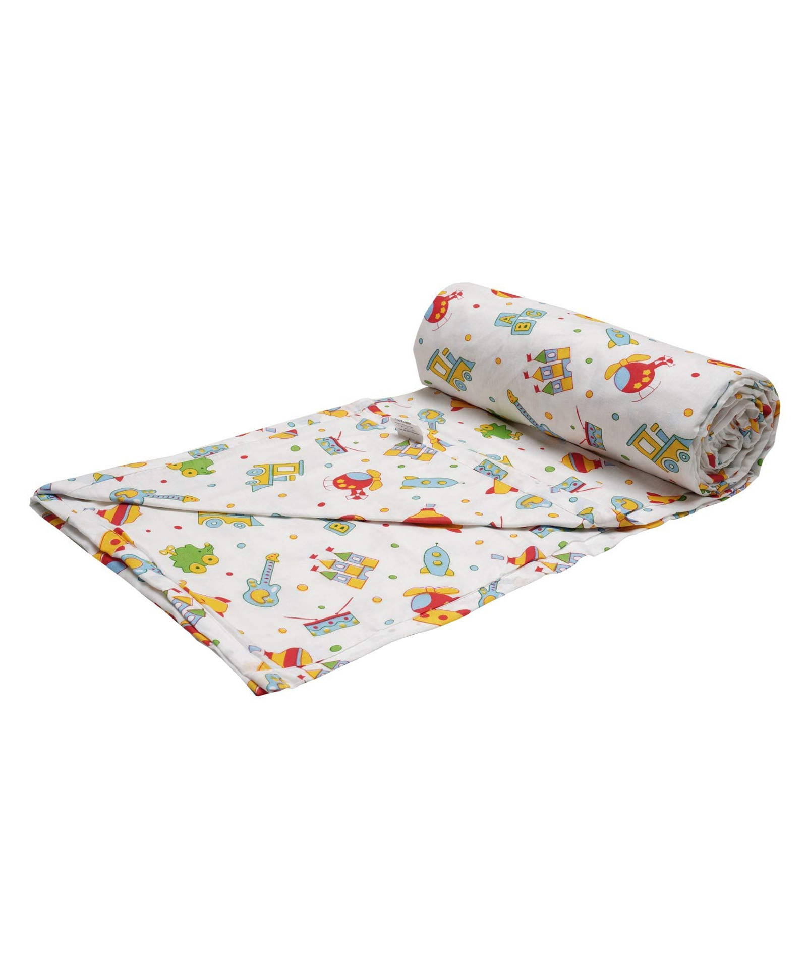 Trance Home Linen 100% Cotton Reversible Dohar Double Bed - Alphabets with Dolls-picture-32