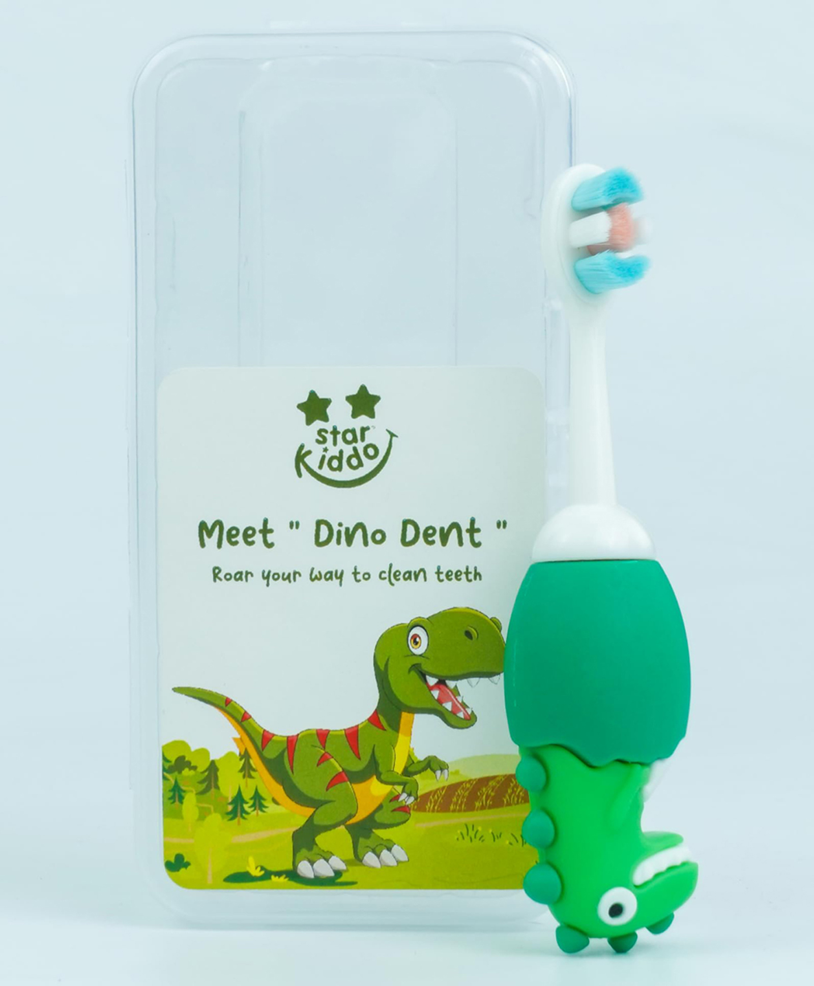 StarKiddo Dino Dent Silicone Baby Toothbrush | BPA-Free |Soft Bristles| (1 years- 3 years) (Green)-picture-44