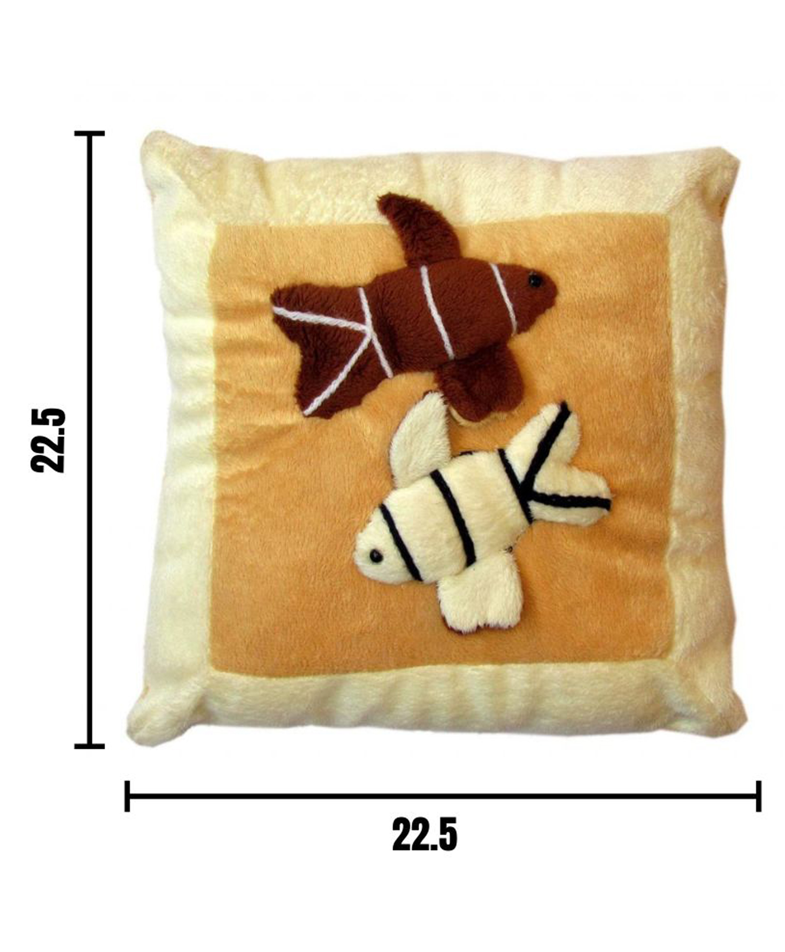 Tickles Fish Soft Stuffed Plush Toy Cream & Brown - Height 23 cm-image-6