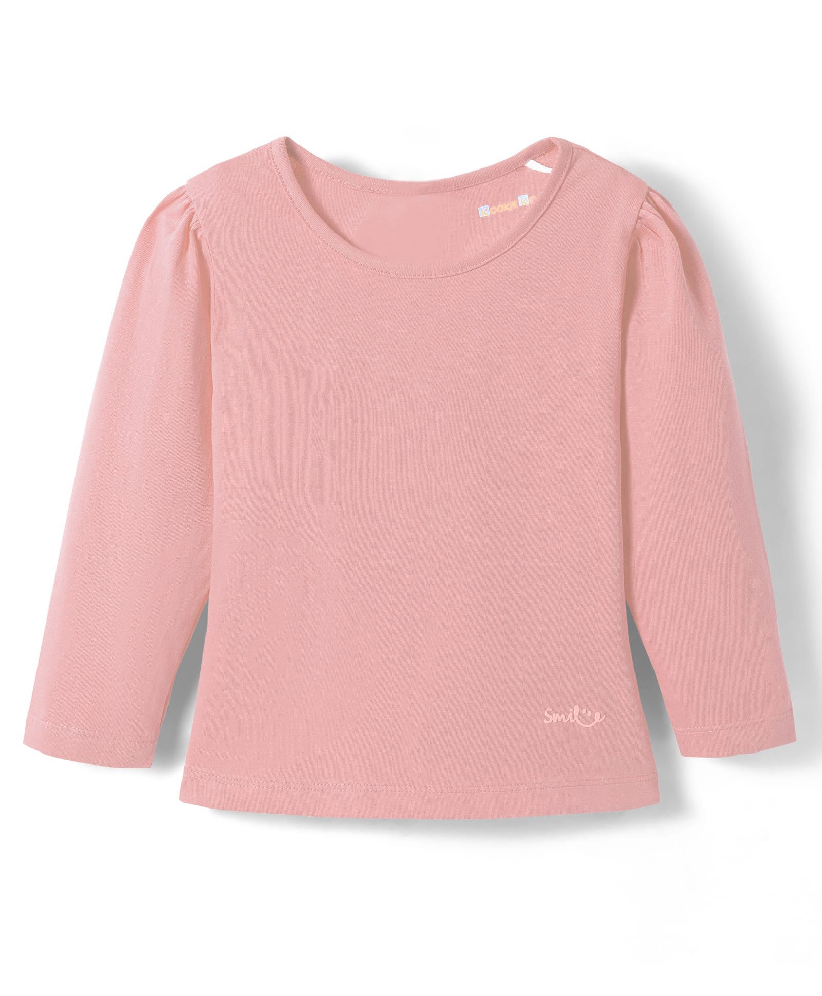 kookie kids india Kookie Kids Cotton Knit Full Sleeves Solid Color T-Shirt - Light Pink-picture-24