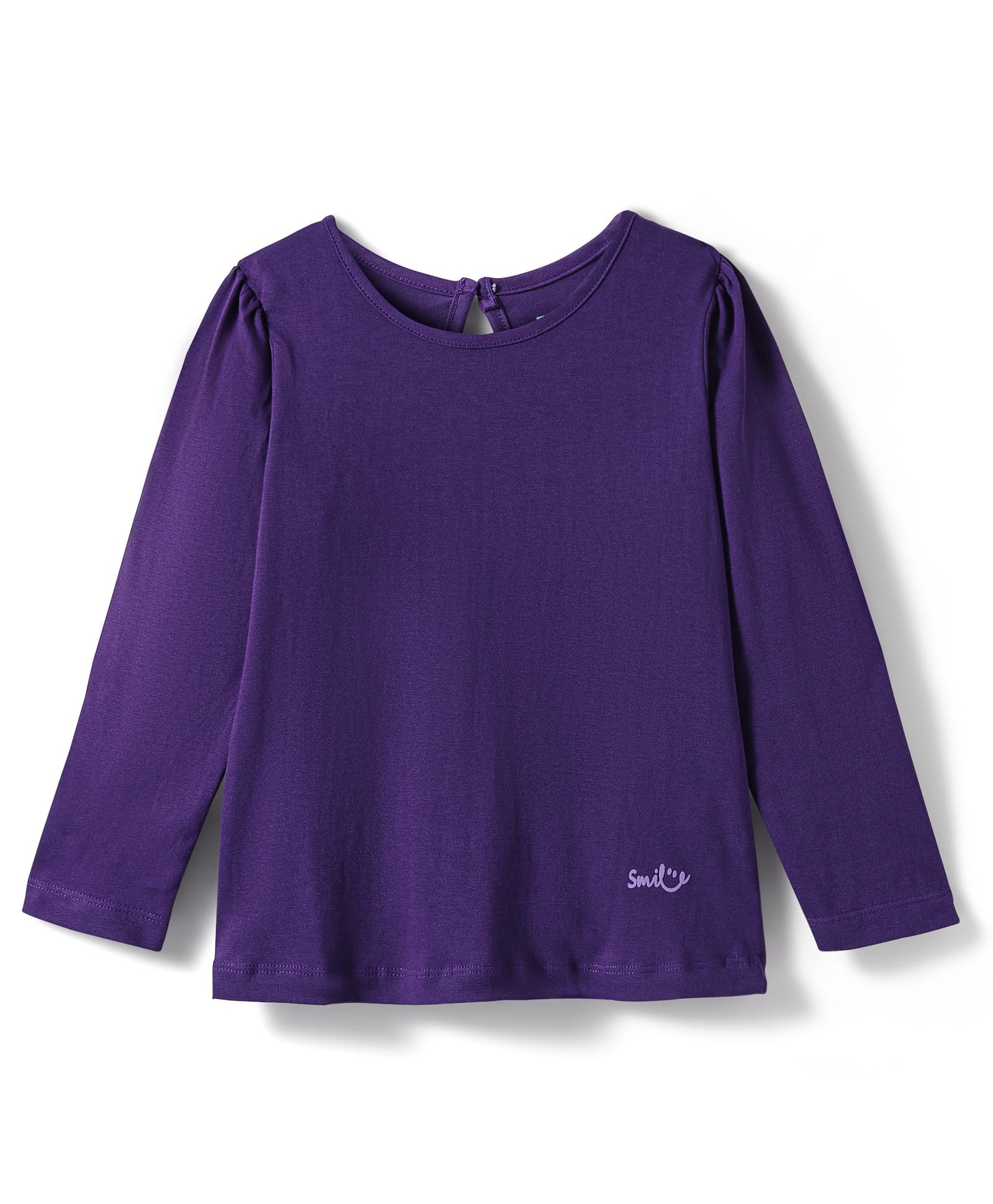 kookie kids india Kookie Kids Cotton Knit Full Sleeves Solid Color Round Neck T-Shirt - Violet-picture-20