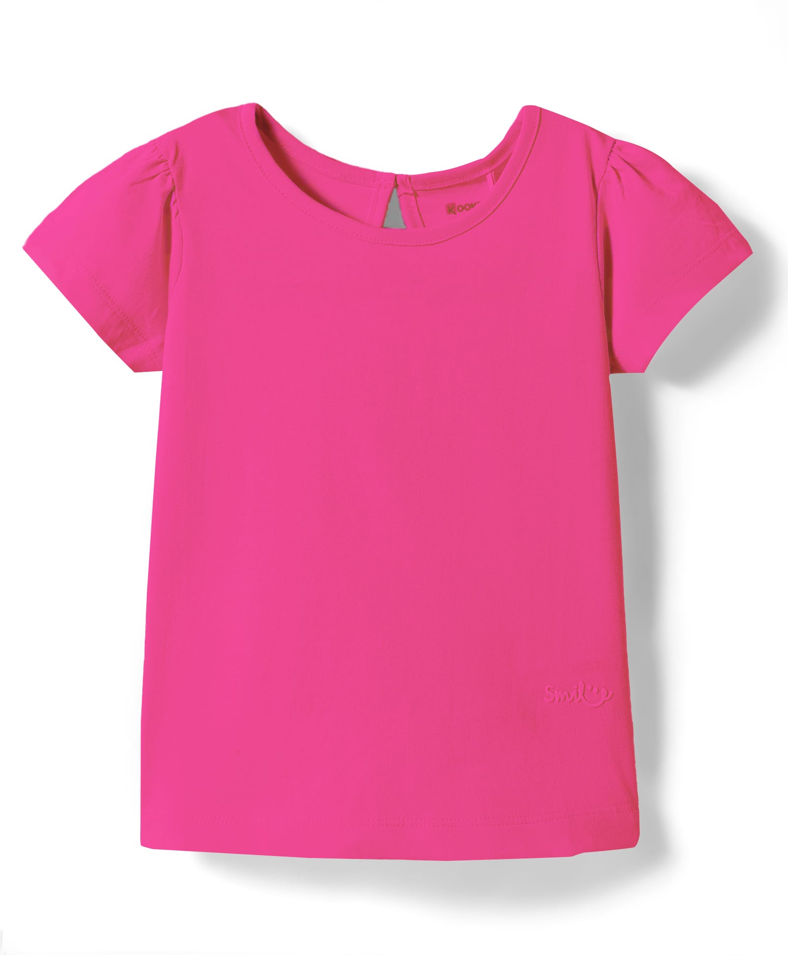kookie kids india Kookie Kids Cotton Knit Half Sleeves Solid Color T-Shirt - Neon Pink-picture-30