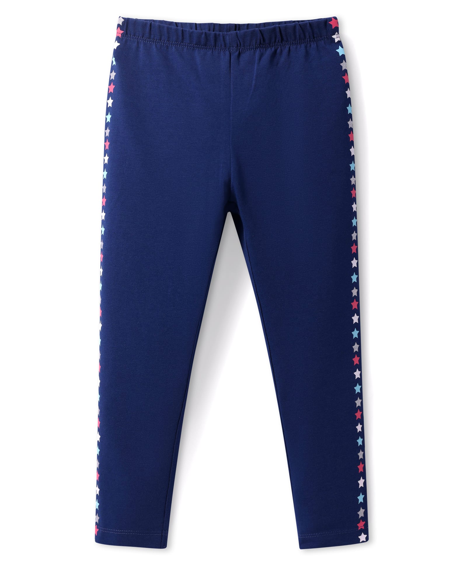 BabyhugCotton Lycra Knit Full Length Legging With Star Print - Navy Blue-image-48