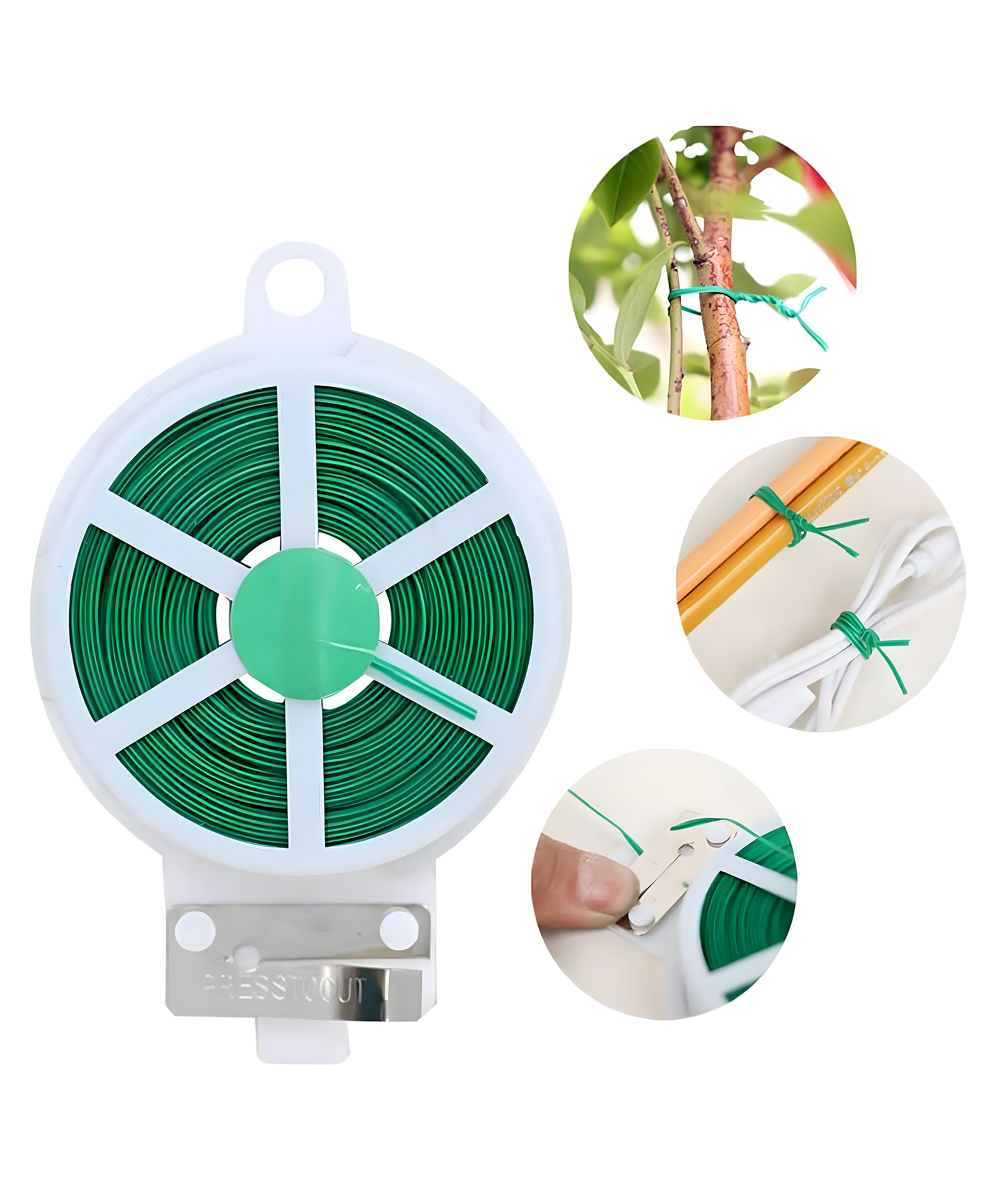 COZY VIBES Garden Twist Tie Wire Spool (30m) with Cutter for Garden Yard Plant, Tie Use for Plants, Cloth Wire, Binding Bags, Flowers and Trees Cable, Packing Rope-PACK OF 1-COLOR MAY VARY-image-45