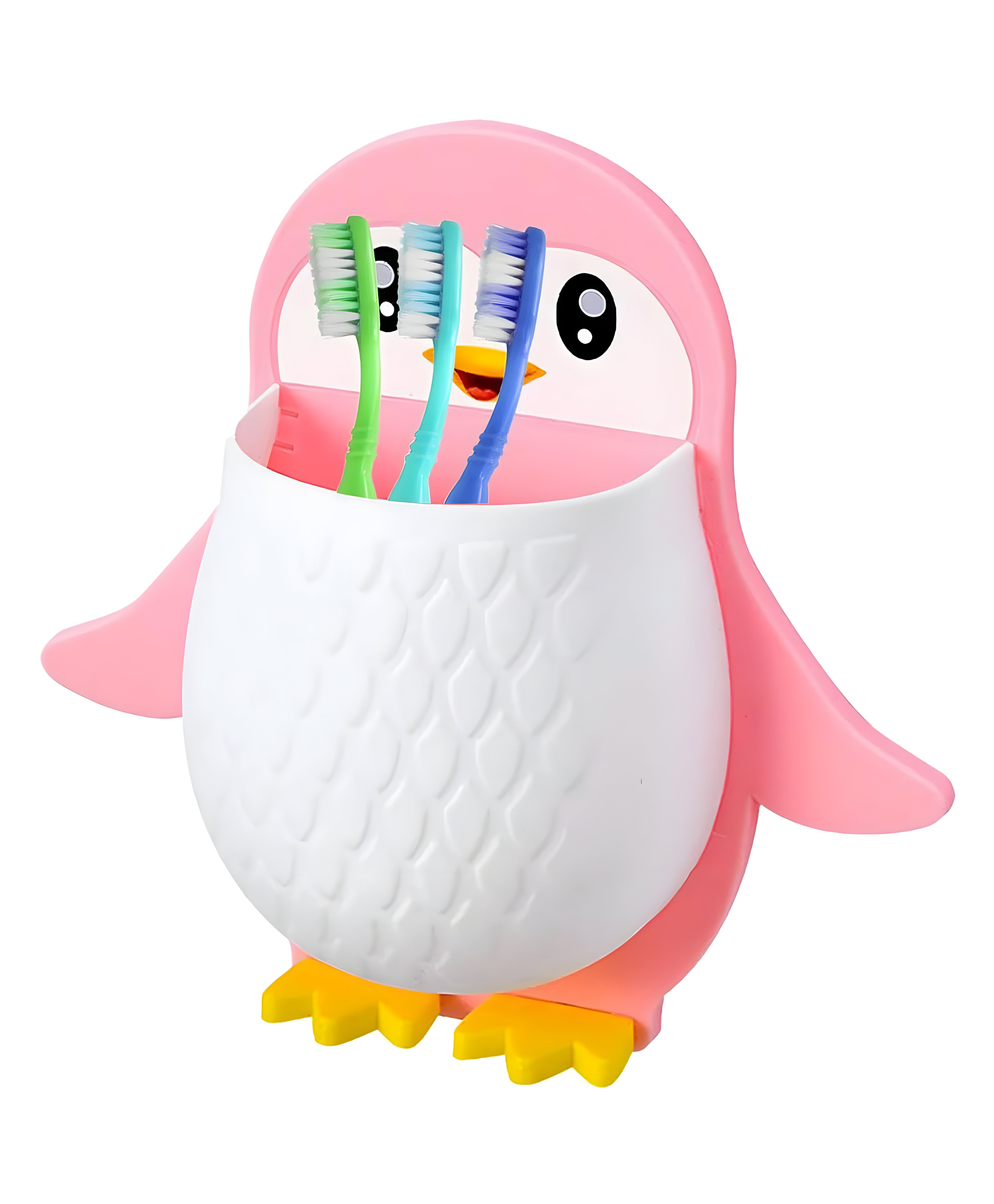 COZY VIBES Penguin Wall Mount Storage Box, Adhesive Remote Case, Electric Toothbrushes Holder, Universal Controller Holder-PACK OF 1-COLOR MAY VARY-image-2