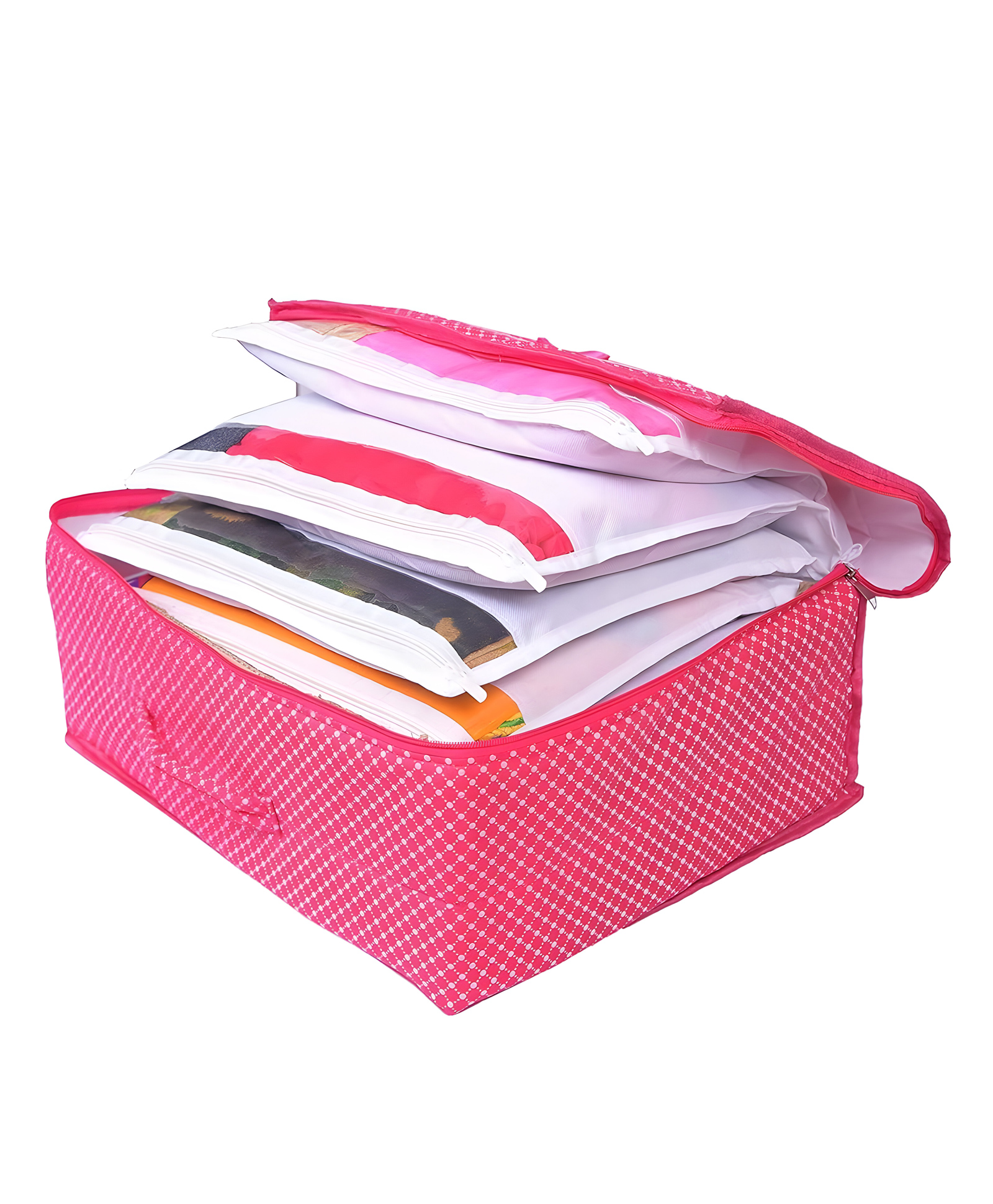 COZY VIBES Baby Swing Non-Woven Fabric Saree Cover |Clothes Organizer|Solid Color & Transparent Window|Zipper Closure With Foldable Material-PACK OF 1-COLOR MAY VARY-picture-14